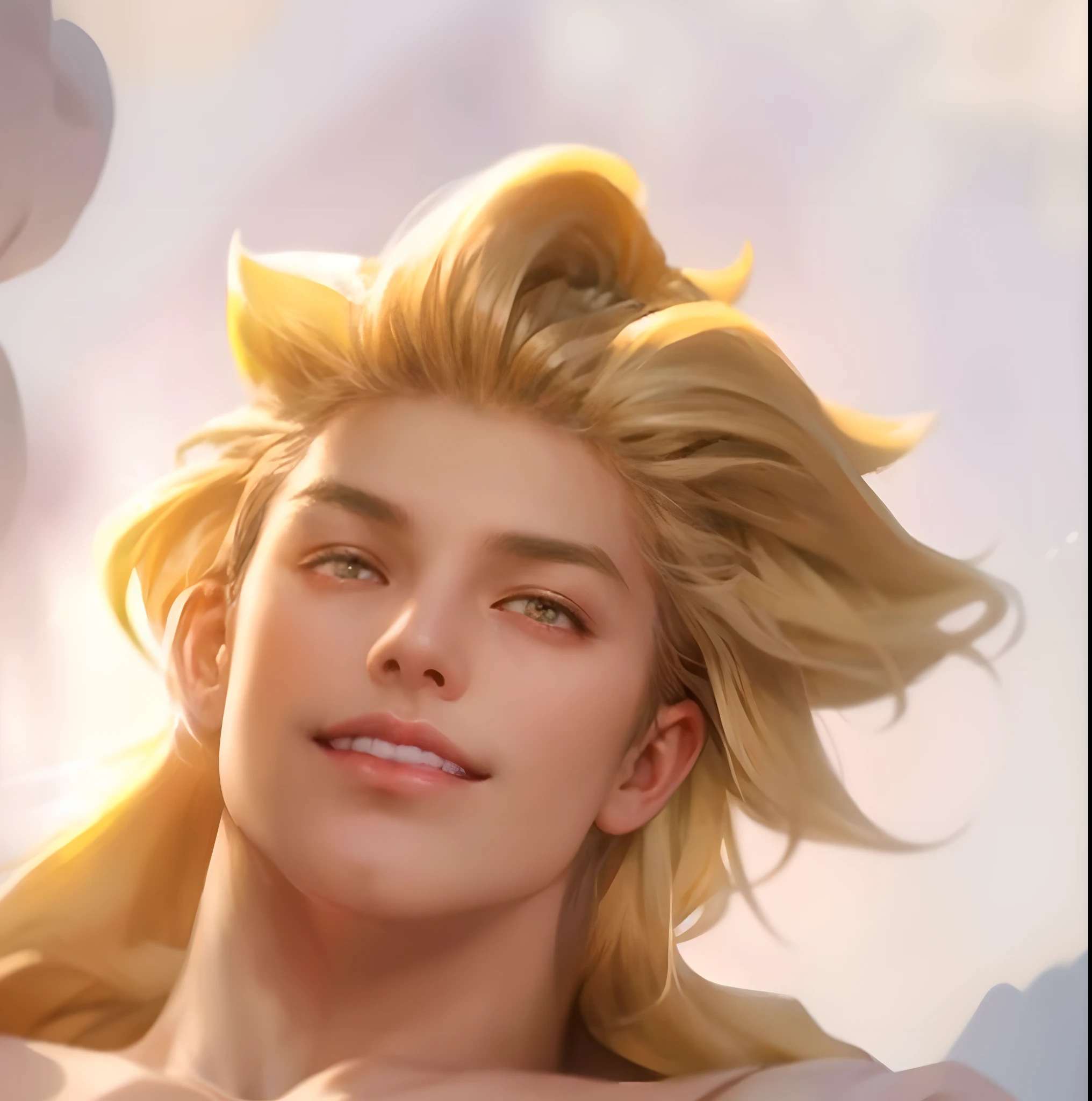 1 male, (male model) hot skin, masterpiece, top quality, most handsome man in the world, by Tham Quan, perfect body, beautiful male model, attractive male lead 18-20 perfect age, blond hair, summer, beach, ocean water, trees, blue sky, white clouds, sturdy and handsome young man in transparent white shirt, transparent white fabric, open jacket shoulders, exposed chest muscles, exposed thighs, ((transparent white briefs exposed)), (male focus), (smooth body)), smile, super cute, dynamic pose, cool and attractive seductive, dramatic lighting, full body shot, full body shot, young face, full body, hairless body, tall and thin, fit body, famous, white or fair skin, young face, body toned image, Hd, Natural skin tones, soft lighting, High detail, Audience view, photography, Detailed skin, real people, realism, Realistic optics, Crazy details, Mold details face, Maximum Magnification , Exaggerated Surrealism , film , tele , light intricate detail , High Detail , High Detail , Digital painting , artstation , concept art , smooth focus , sharp , illustration , Unreal Engine 5, 8K, art by Ross Tran and Greg Rutkowski and Alphonse Mucha , UHD, 8k, Men's Screen Only .8k Ultra HD, DSLR , low light, high quality, film grain , Fujifilm XT3, male fan, 2-person model, two people.