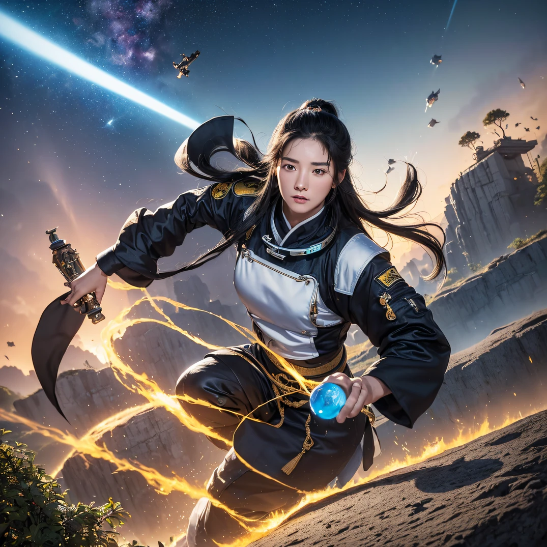 ((ultra real detailed.The astronaut) (Masterpiece, Top quality, Best quality, offcial art, Beauty and aesthetics: 1.2), Very detailed, Colorful, Most detailed, branches, The astronaut, Fallen leaves, fences, Astronauts fly into the fairy world, Chance encounter with Liu Hanshu, He saw in him his former self, It was decided to take him as an apprentice, Teach him how to protect himself, But because of the Tibetan star map, He established relationships with the Liu family and the Jade Sword Sect, It opens with the death of Liu Hanshu, Qin Yu embarked on the road of confrontation with a strong enemy, Working hard, Make yourself stronger, Stick to your own core path of justice, I also want to protect the people I care about, The three astronaut brothers took off, And embarked on a long journey to find a good brother, Qin Yu, Where are Xiao Hei and Hou Fei(dense fog)Climb the streets(Doomsday Stream)eyes filled with angry,He clenched his fists,Rush up,Deliver a fatal blow to your opponent,full bodyesbian,Full Body Male Mage 32K(Masterpiece Canyon Ultra HD)Long flowing black hair,Campsite size,zydink, The wounded lined up in the streets(Mards)The astronaut(canyons), (Linen future spacesuit), Angry fighting stance, looking at the ground, Batik linen bandana, Chinese python pattern long-sleeved garment, Astronaut Canyon(Abstract propylene splash:1.2), Dark clouds lightning background,Sprinkle with gold dust(realisticlying:1.4),Black color hair,Flour fluttering,rainbow background, A high resolution, the detail, RAW photogr, Sharp Re, Nikon D850 Film Stock Photo by Jefferies Lee 4 Kodak Portra 400 Camera F1.6 shots, Rich colors, ultra-realistic vivid textures, Dramatic lighting, Unreal Engine Art Station Trend, cinestir 800,Flowing black hair,(((Mars Canyon)))The wounded lined up in the streets(The astronaut)The astronaut,Movie master real-time image quality