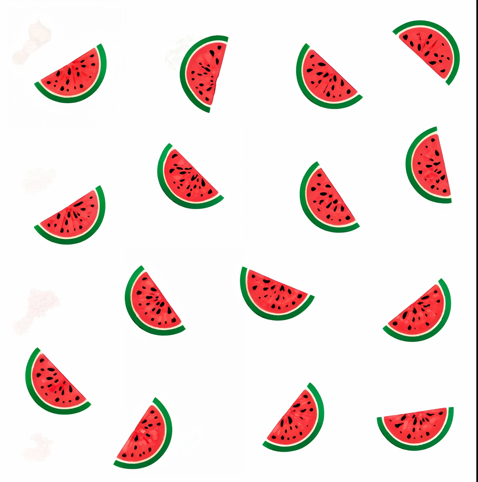 A seamless pattern of watermelon slices on a white background, watermelons, watermelon, El material es!!! watermelon!!!, fondo blanco!!!!!!!!!!, 1024x1024, watermelon, Seamless pattern design, plano, f 2 0, 2 5 6 x 2 5 6, 256x256, cortar, or skipper