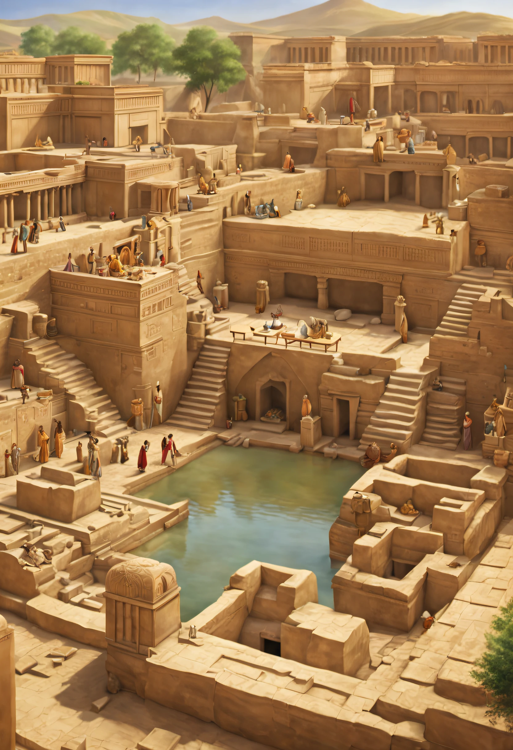 "Picture an ancient city of the Indus Valley Civilization, meticulously reconstructed in vivid detail. The city streets are laid out in a grid, flanked by neat houses made of mud brick and stone. An elaborate drainage system runs beneath the streets, showcasing the advanced urban planning of this ancient civilization. Bustling markets reveal vendors selling goods, from pottery to jewelry. In the distance, the Great Bath glistens under the scorching sun, reflecting the ingenuity of early engineering. As you explore this ancient city, the rich tapestry of daily life, trade, and culture of the Indus Valley Civilization comes to life in photorealistic detail."

This photorealistic prompt can help generate a vivid depiction of the Indus Valley Civilization, one of the world's earliest urban cultures.