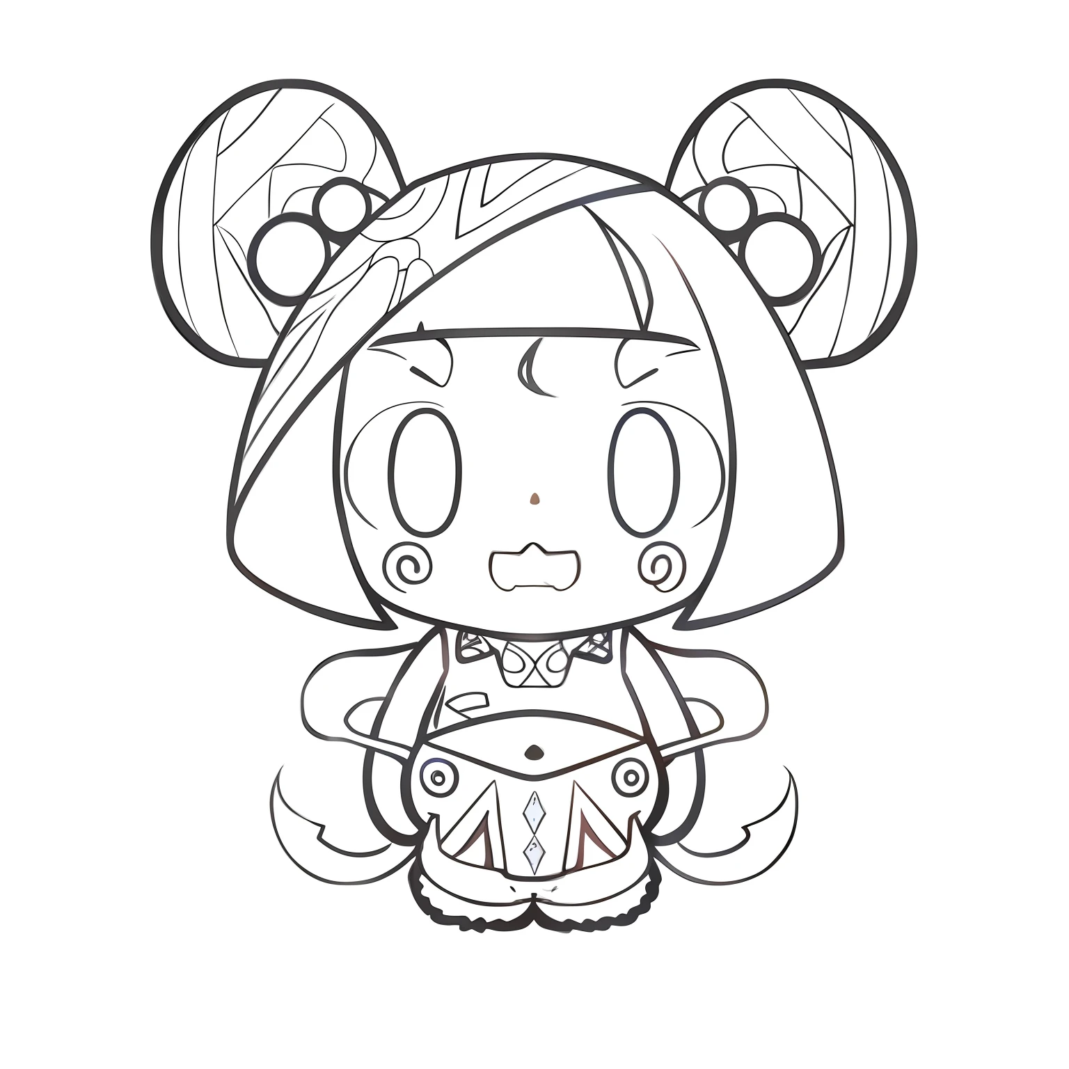 Drawing of a cartoon character with a big head and a big nose, Official illustration, stylized linework, inspired by Takehisa Yumeji, lineart behance hd, inspired by Hikari Shimoda, Coloring book outline, clean lineart, variable lineart, candypunk character design, official character illustration, inspired by Taiyō Matsumoto