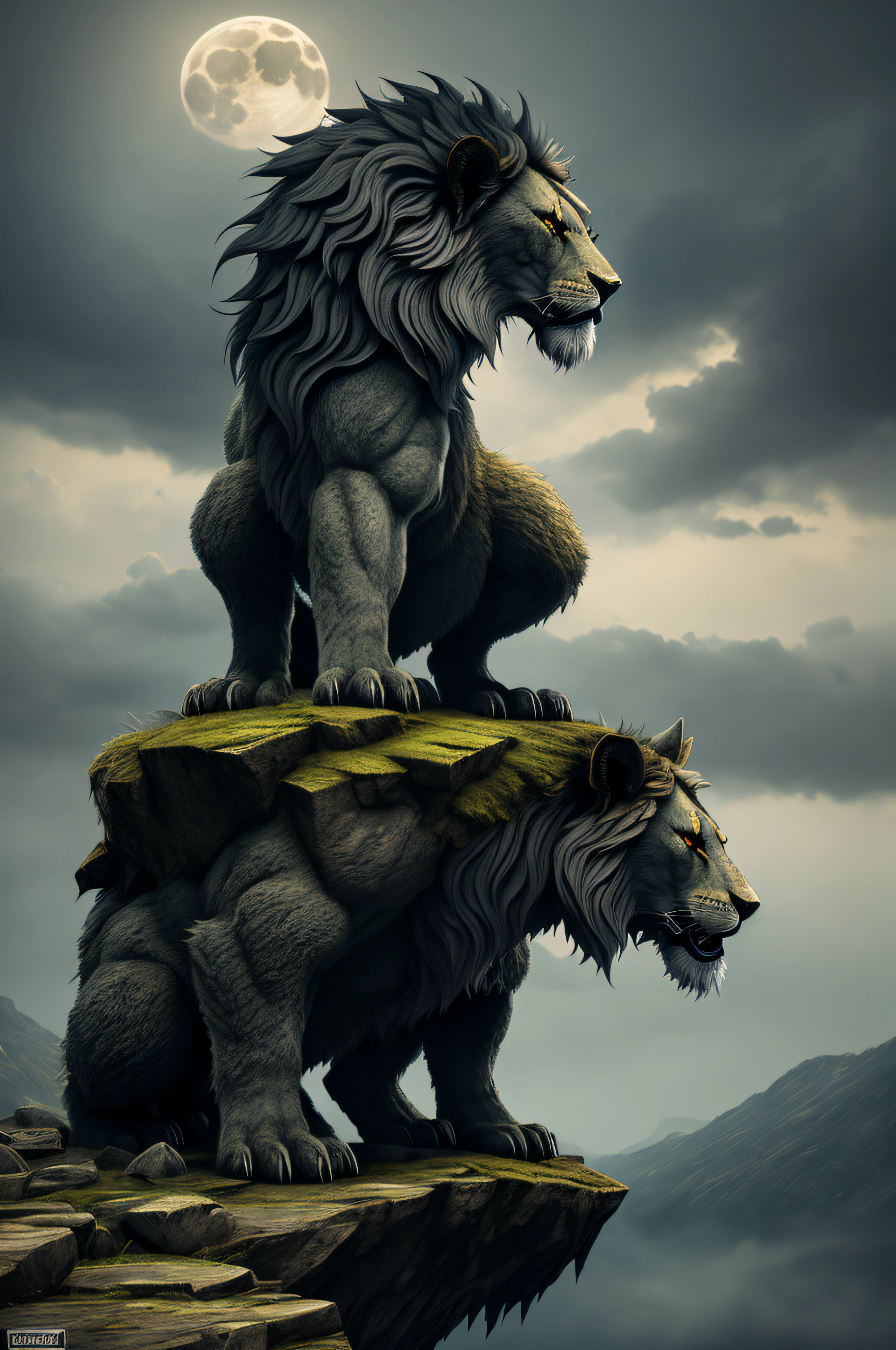 A mighty lionhowling on a rocky cliff under the haunting full moon - Mythical Creatures.Negative prompt: ugly, tiling, poorly drawn hands, poorly drawn feet, poorly drawn face, out of frame, extra limbs, body out of frame, blurry, bad anatomy, blurred, watermark, grainy, signature, cut off, draft, closed eyes, text, logo
Steps: 30, VAE: sdxl_vae.safetensors, Size: 512x904, Seed: 54462603, Model: sdxlUnstableDiffusers_v8HEAVENSWRATH, Version: v1.6.0-209-g7d60076b8, Sampler: DPM++ 2M Karras, VAE hash: 63aeecb90f, CFG scale: 7, Clip skip: 2, Model hash: b3ac00bd4f, Hires steps: 15, Hires upscale: 2, Hires upscaler: 4x-UltraSharp, Denoising strength: 0.45, "xl_more_art-full_v1: fe3b4816be83", SGM noise multiplier: True
