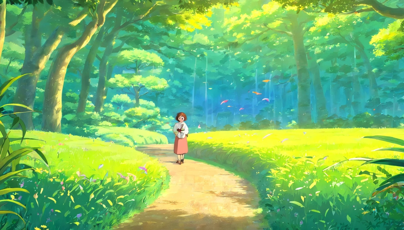 Weak branches send rain weakly，
A gentle breeze。
The feathers fell off，Chirping，
Sunny as sunset。
Floating clouds are different，
Light air。
The mountain peaks are secluded，
The stream is gentle。
The cricket's voice is soft，
The grass is like a tide。
Tanmu Trail vestibule，
Tile clay。