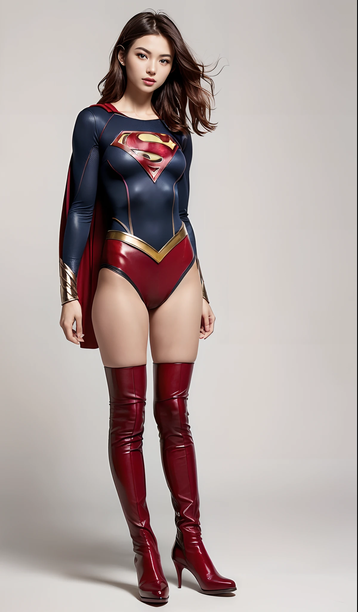 No background、(((Sweating profusely))).(((Beautiful legs in black tights.)))、(((Legally express the beauty of your smile)))、((((Make the most of your original images)))、(((体にぴったりフィットするSupergirl Costume)))、(((Supergirl Costume)))、(((short and beautiful hair)))、(((suffering)))、(((Please wear black tights....、Wear red boots)))、((Best image quality、8k))、((Highest quality、8k、masterpiece:1.3))、(((Preserve background )))、Sharp focus:1.2、Beautiful woman with perfect figure:1.4、Slim Abs:1.2、Wet body:1.5、Highly detailed face and skin texture、8k