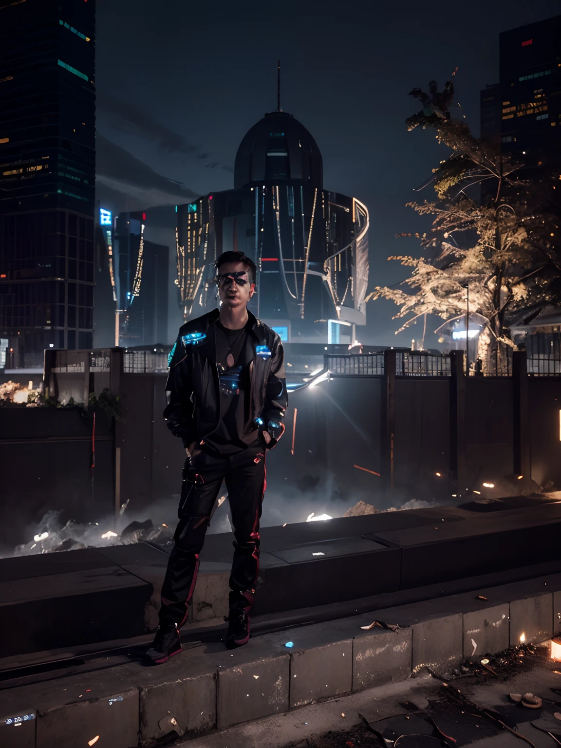 Change Background CyberPunk Handsome Boy,Realistic Face,8k,ultra Realistic