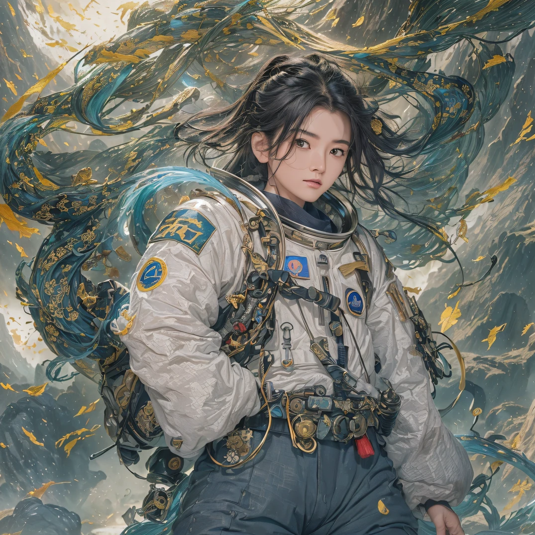 ((ultra real detailed.The astronaut) (Masterpiece, Top quality, Best quality, offcial art, Beauty and aesthetics: 1.2), Very detailed, Colorful, Most detailed, branches, The astronaut, Fallen leaves, fences, Astronauts fly into the fairy world, Chance encounter with Liu Hanshu, He saw in him his former self, It was decided to take him as an apprentice, Teach him how to protect himself, But because of the Tibetan star map, He established relationships with the Liu family and the Jade Sword Sect, It opens with the death of Liu Hanshu, Qin Yu embarked on the road of confrontation with a strong enemy, Working hard, Make yourself stronger, Stick to your own core path of justice, I also want to protect the people I care about, The three astronaut brothers took off, And embarked on a long journey to find a good brother, Qin Yu, Where are Xiao Hei and Hou Fei（dense fog）Climb the streets（Doomsday Stream）eyes filled with angry，He clenched his fists，Rush up，Deliver a fatal blow to your opponent，full bodyesbian，Full Body Male Mage 32K（Masterpiece Canyon Ultra HD）Long flowing black hair，Campsite size，zydink， The wounded lined up in the streets（Mards）The astronaut（canyons）， （Linen future spacesuit）， Angry fighting stance， looking at the ground， Batik linen bandana， Chinese python pattern long-sleeved garment， Astronaut Canyon（Abstract propylene splash：1.2）， Dark clouds lightning background，Sprinkle with gold dust（realisticlying：1.4），Black color hair，Flour fluttering，rainbow background， A high resolution， the detail， RAW photogr， Sharp Re， Nikon D850 Film Stock Photo by Jefferies Lee 4 Kodak Portra 400 Camera F1.6 shots, Rich colors, ultra-realistic vivid textures, Dramatic lighting, Unreal Engine Art Station Trend, cinestir 800，Flowing black hair,（（（Mards）））