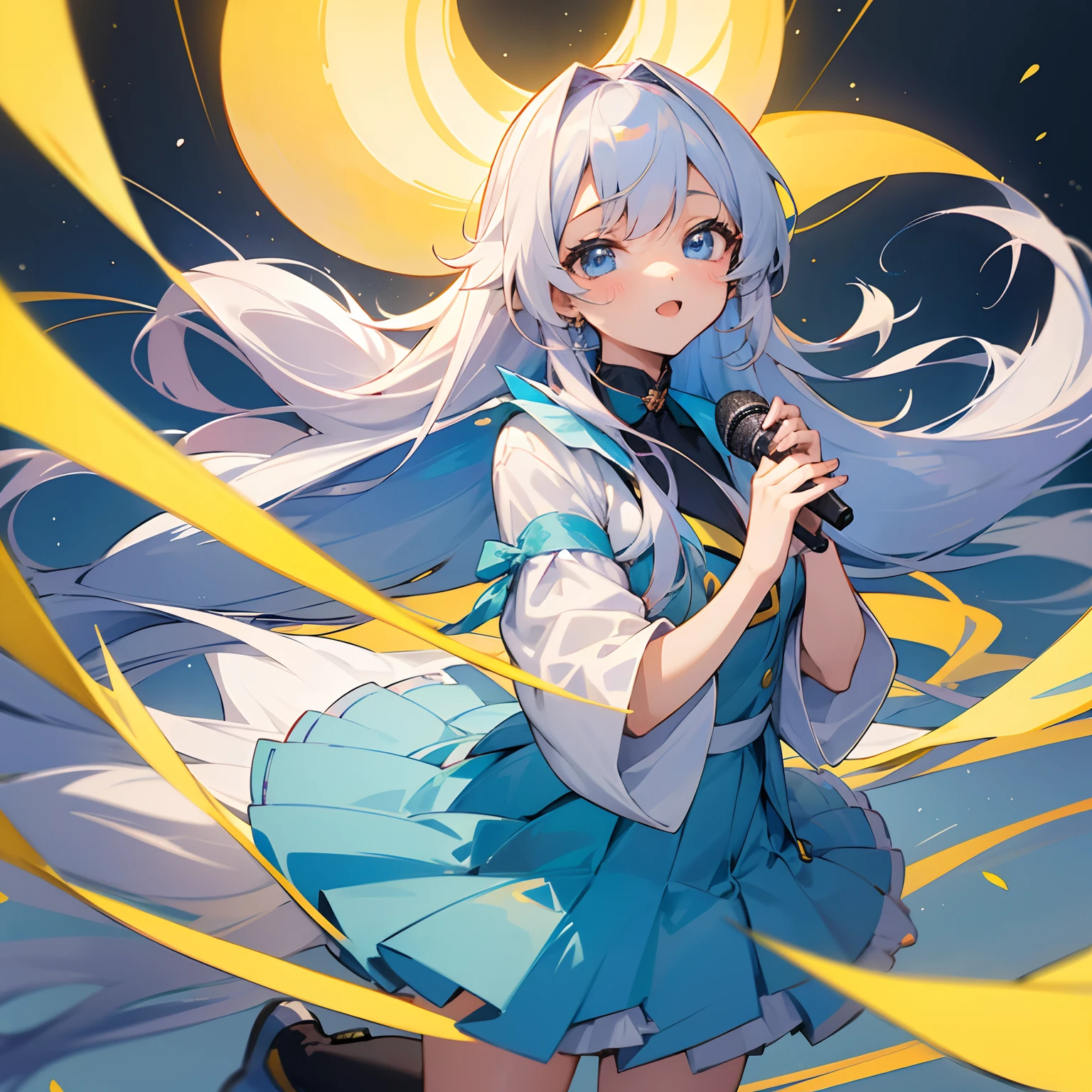 first name: Miki Hoshi
age: Age19
feature: Beautiful girl with long silver hair and blue eyes
individuality: Contrary to his calm and cool appearance、Kind-hearted personality。a person々A singing voice that cheers up。