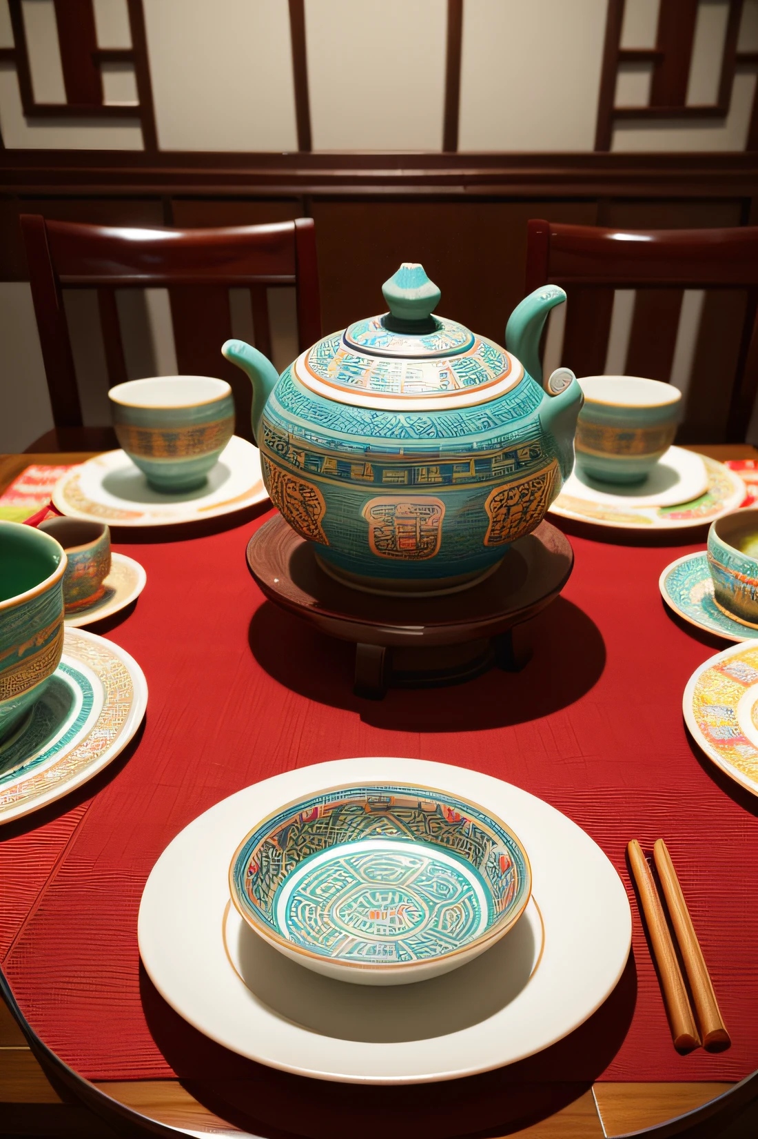 It has national characteristics，Chinese ethnic pattern，ceramics，clay sculpture，anaglyph，tableware，plate，China-style，Patterns of national colors，anaglyph，Chinese national costume patterns，Ethnic ornament pattern，Religious folklore，faith