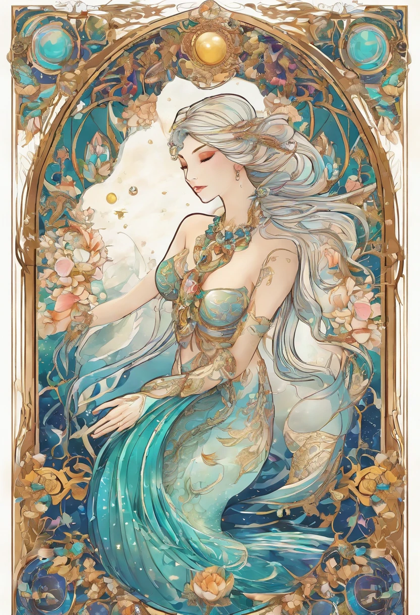 In 8K, She embodies perfection, Mermaid with imperial stature, Similar to a goddess in heaven. Her figure shimmers with rainbow hues, As if the essence of the beauty of the ocean was within her. Her eyes, Liquid sapphire deep pool, Master the mysteries of the deep sea, Appeal to all those who gaze at them. Her flow, Milky white hair poured down like a moonlight waterfall, Decorated with pearls and jewelry that rival the stars. But what is really charming is her tail; A masterpiece of water art, It rises and falls with hypnotic grace, Each scale reflects a kaleidoscope of colors. Whispering that it is the most beautiful of all fields, Proof of her royal blood. She is, No doubt about it, The epitome of the perfect mermaid."