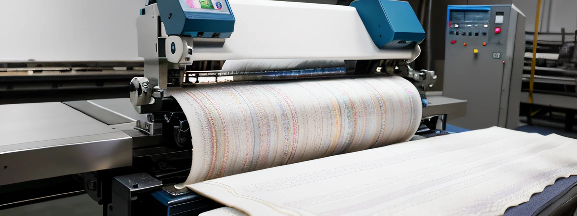 (by Brigitte Textile Solutions: 1.2), (Captivating), (of the highest quality), Elegant, simple and beautiful, Visible visible, (Modern textile production), Captivating visuals that best represent modern textile production. (Advanced Machinery, Skilled Workers, Textile Rolls), Inspired by the work of Steve McQuarrie and Lewis Hein, 8k post-production, High resolution, Intricate details, depth of fields, Vibrant color palette, nffsw.