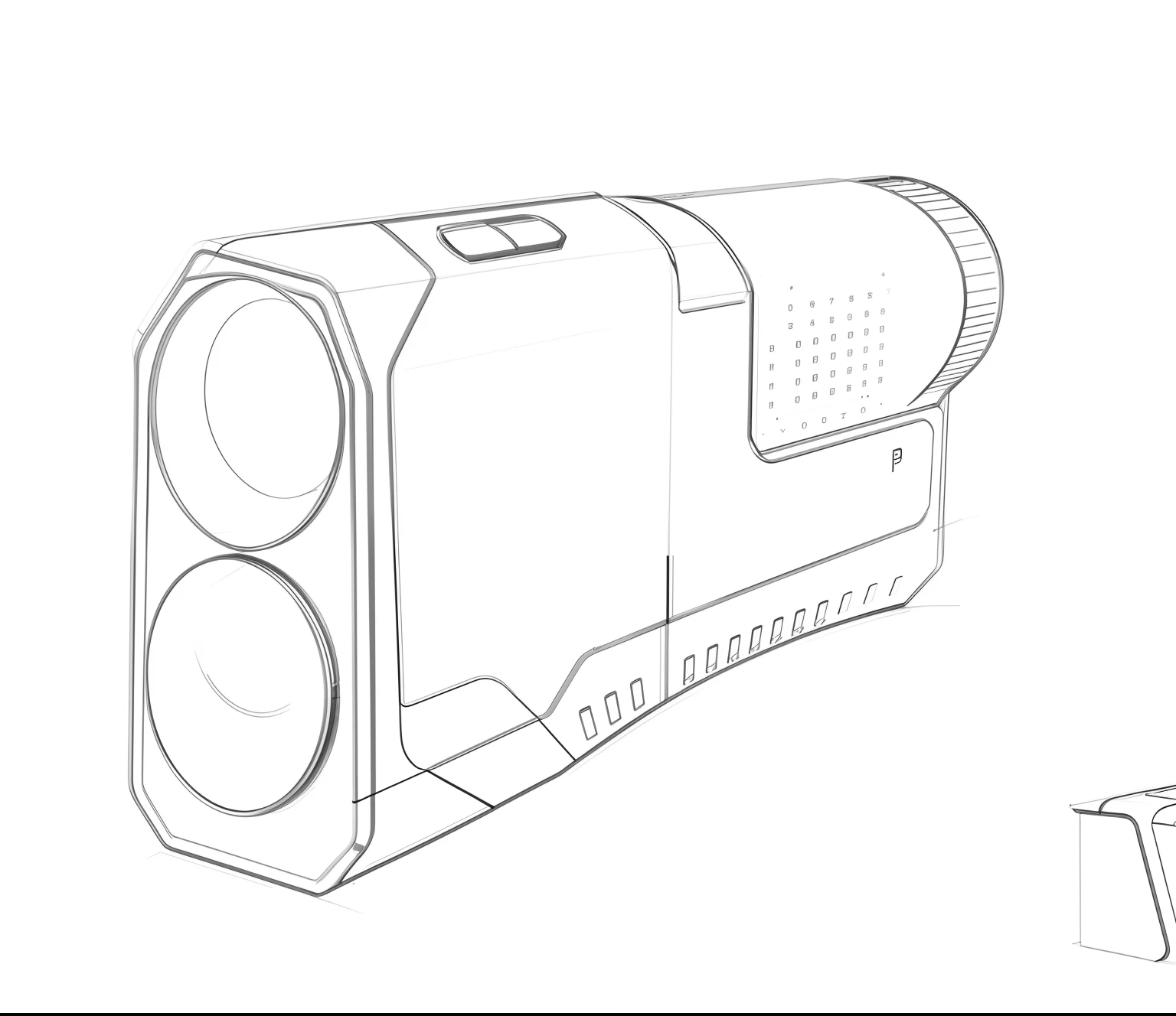 Sketch of a golf rangefinder, concept sketches, concept-art |Technologie, sketch illustratio, conceptual drawing, professional sketch, high quality of sketching, high quality sketch, Concept illustration, 1 2 0 0 dpi scan, laser wip, line work concept art, 3/4 view realistic, concept image, Line sketch, concept art h 8 0 0