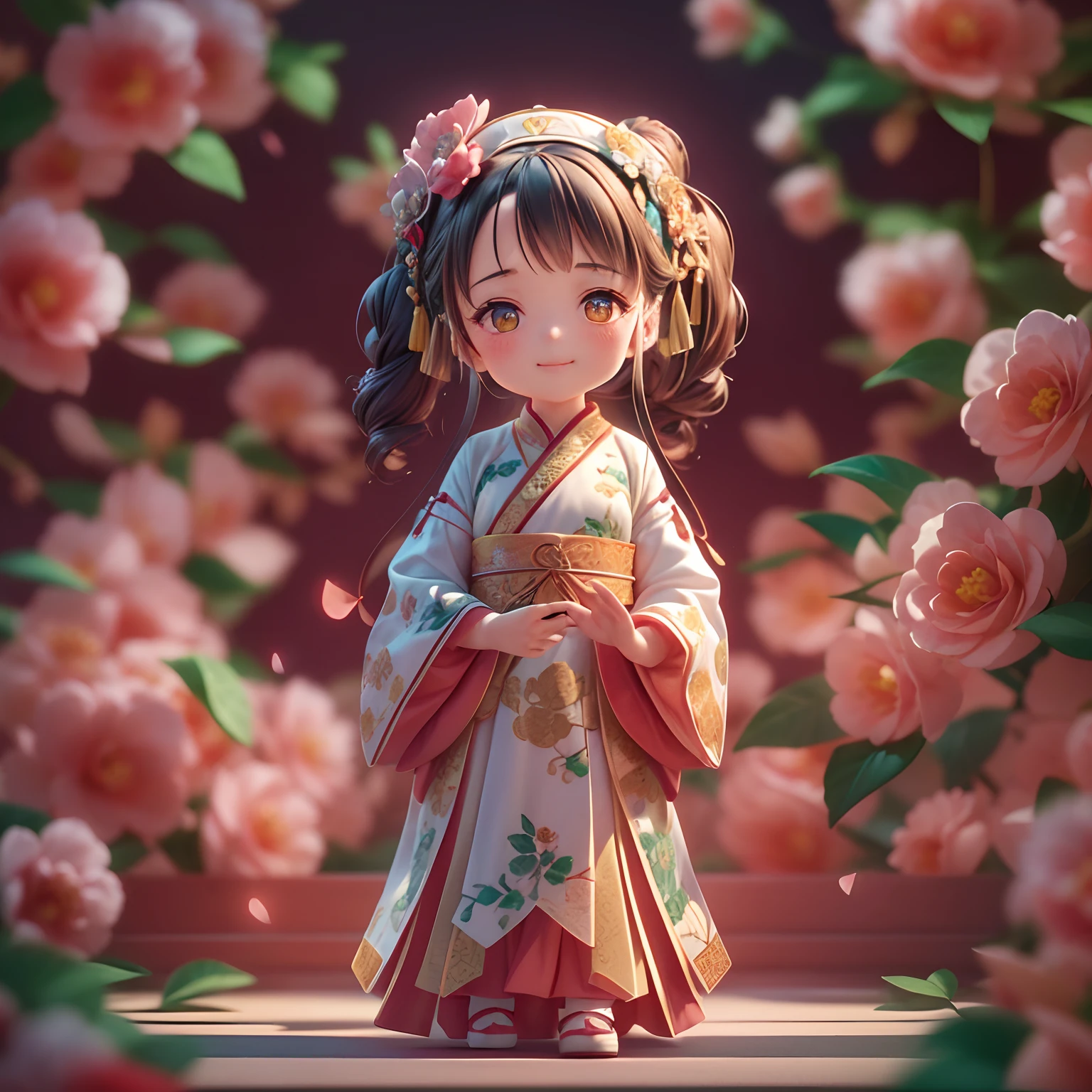(Sandbox:1.4),cinematic angle,(cute female child,anatomically correct,full body,Masterpiece camellia,Masterpiece Hanfu,smile),(paper art,Quilted paper art,geomerty),(extremely colorful, Best quality, high detailed, Masterpiece, Cinematic Lighting, 4K, Chiaroscuro)