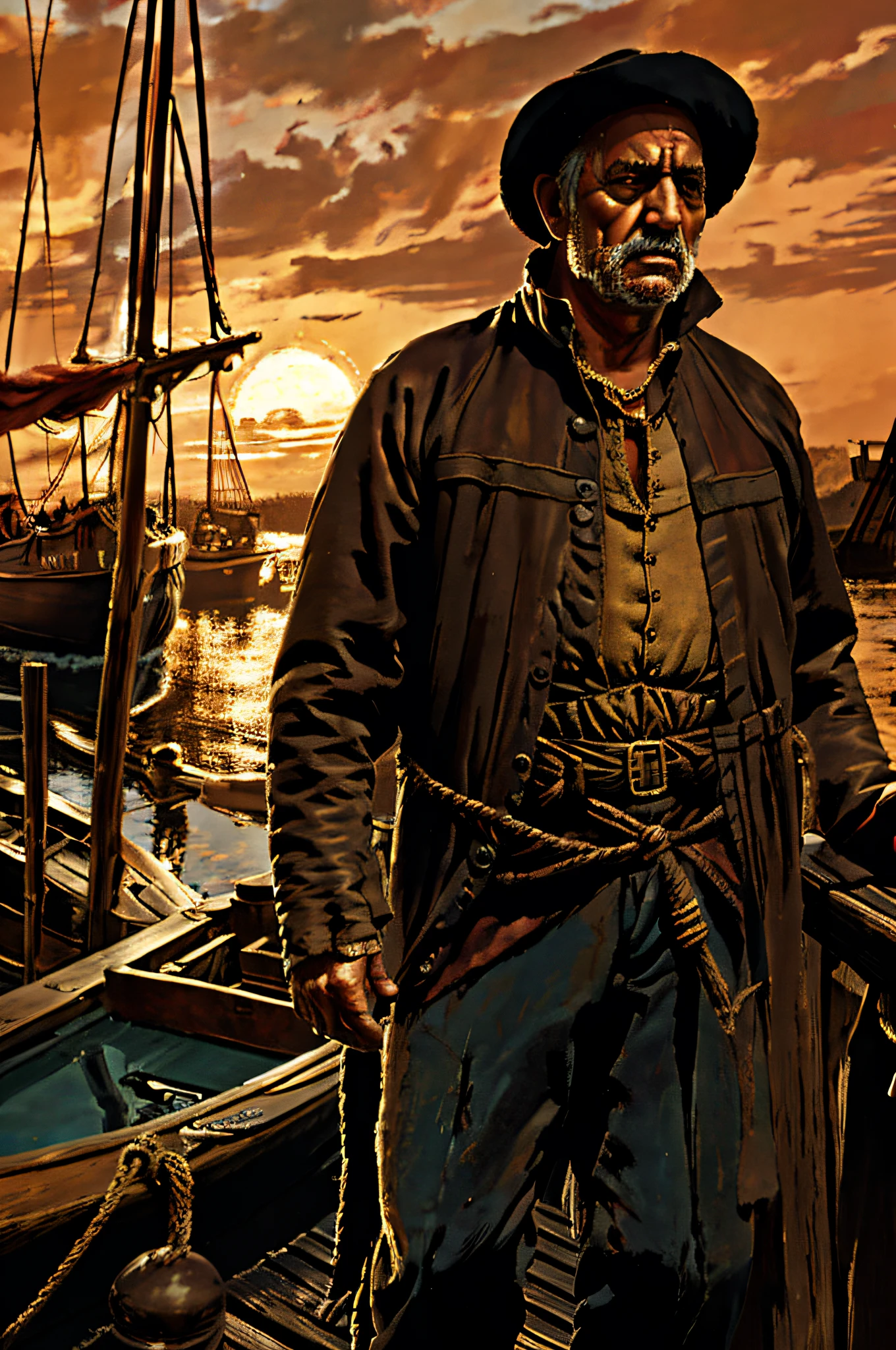 Certainly, here's a photorealistic prompt for Christopher Columbus:

"Create a photorealistic depiction of Christopher Columbus, capturing every intricate detail of the explorer's face, attire, and surroundings. Christopher Columbus stands on the weathered deck of the Santa Maria, bathed in the soft, golden light of the setting sun. His rugged, sun-kissed skin shows the wear and tear of his countless adventures, and his eyes reveal a mix of determination and anticipation. The ship's timbers and rigging display the patina of age, emphasizing the historical authenticity of the scene. Every thread in Columbus's clothing and every texture in the ship's woodwork should be meticulously rendered to transport viewers to the very moment of discovery."