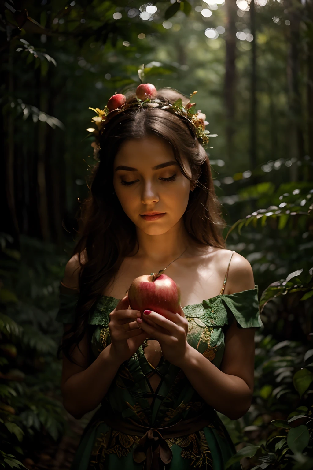 Woman holding an apple