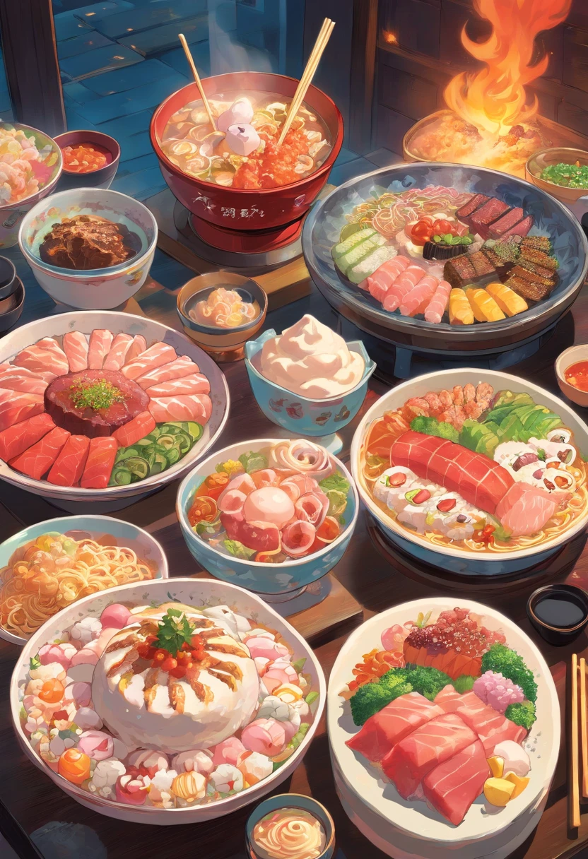 Yakiniku, sushi, Ramen and soft serve ice cream