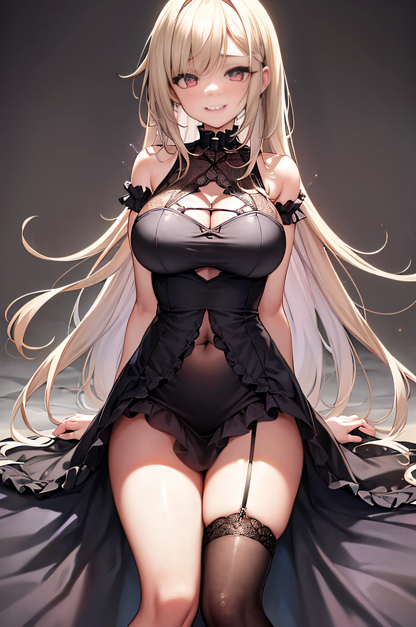 a beauty girl, hair over shoulders, Wet hair, grin, Seductive smile, Heart-shaped eyes, Large breasts, shift dresses, Boutier, lace-trimmed legwear, cross-laced_Footwear, top down_Bottom-up, about_To_Sam_Raped, shibari, Girl_On_Top, Facesitting,