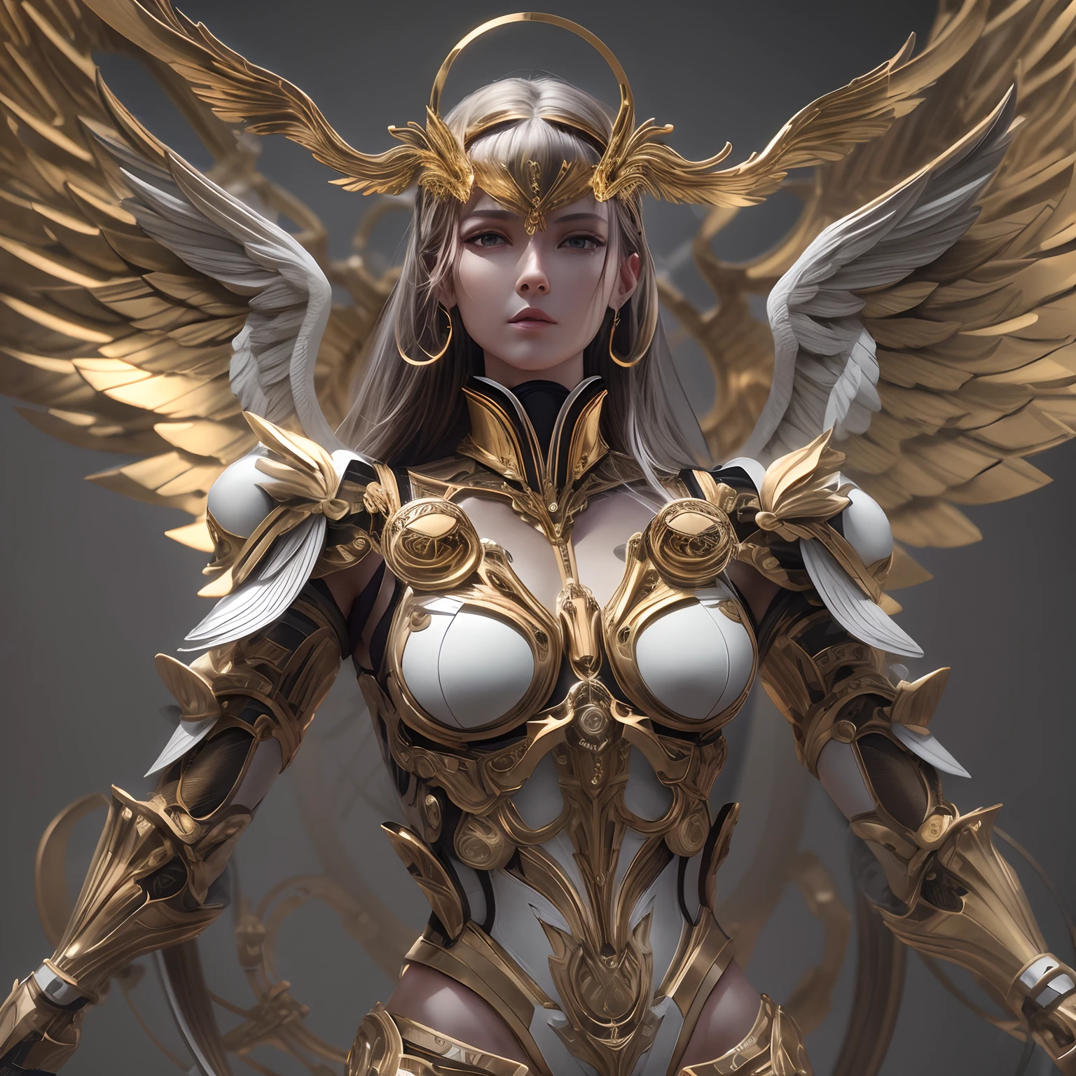(((機械の女godの頭のClose-up))),profile,Staring at me,Precise details,light emitting parts,universe,god々Fine detail parts,Very luxurious,機械の女god,White Machine,Mechanical Wings,crown,Golden Ring,Machine Face,(masterpiece, Highest quality, Highest quality, Official Art, beautifully、beautiful:1.2,Ray Tracing),((Close-up))