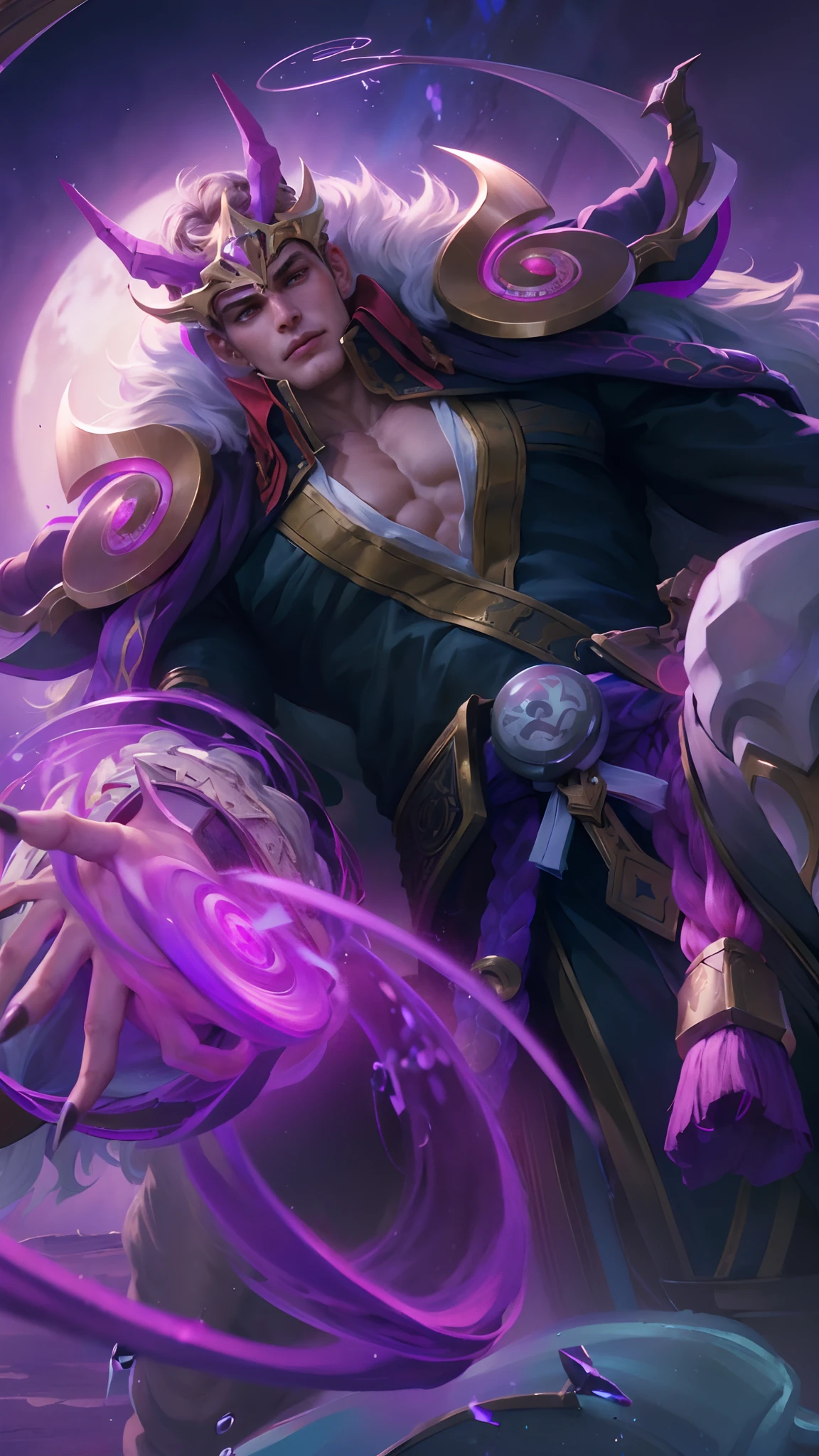 (Intricate Details, Masterpiece, Best Quality, High Resolution, 8k), (1man), (male:1.2), mature, dandy face, finely detailed eyes and face, toned body, masculine appeal, commanding presence, hot stud, bulging biceps and triceps, well-developed quadriceps and hamstrings, light skin, burgundy straight layered bangs hair, aquamarine eyes,  ornate details,  portrait, solo, half shot, looking down, detailed background, detailed face, (cogpunkai, cogpunk theme:1.1),  tech-mage,   [magic|technology], melding of spellcraft and advanced technology,  intricate [spellcasting clothes|mechanical gear], gear shaped glyphs,  ancient crystals,  [gears|ancient spell],  floating particles,  [innovative|enchanting] aura, high tech vehicle in background,   , finely detailed background, Depth of Field, VFX, young man and handsome