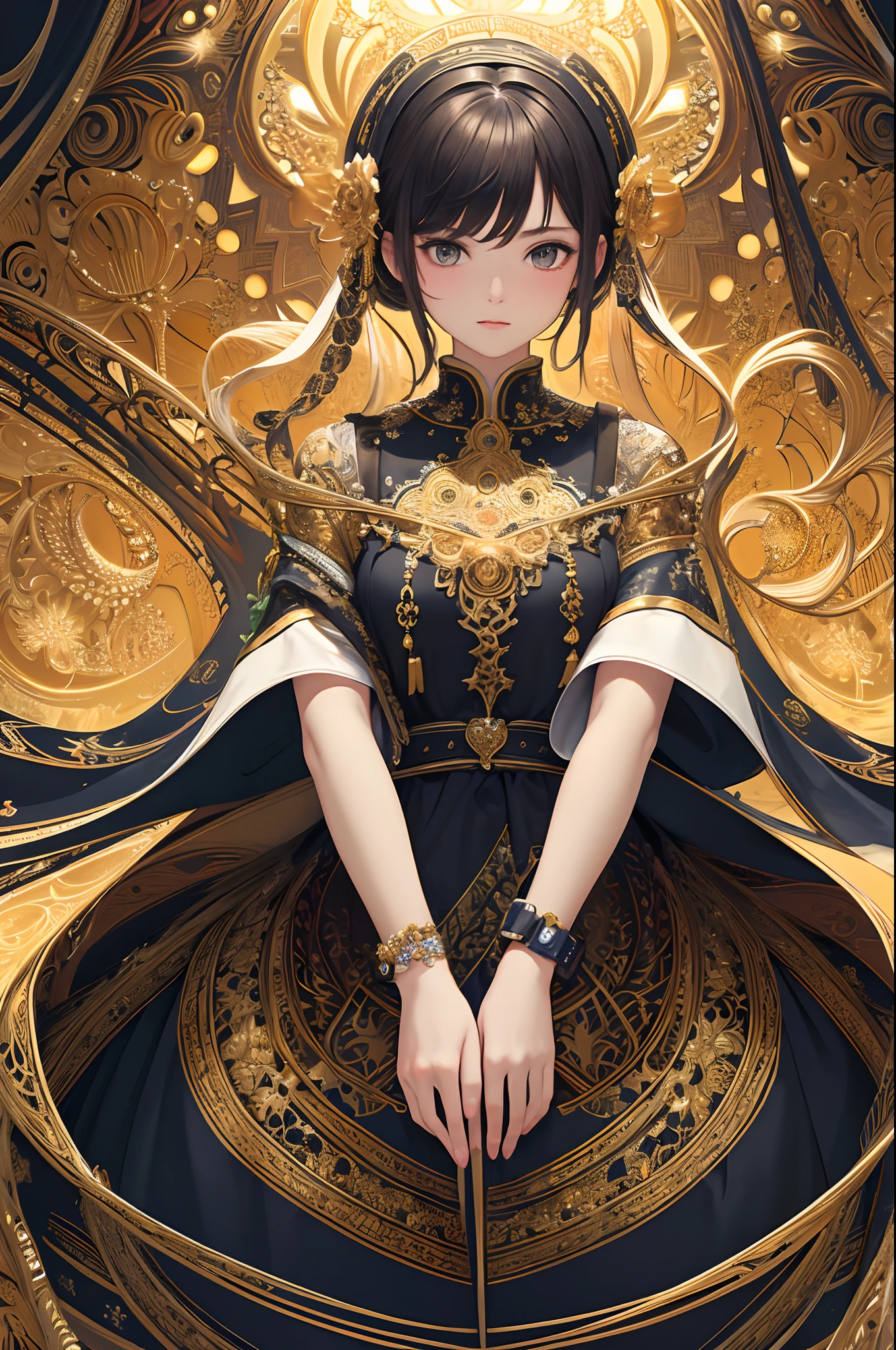 (Masterpiece, Top Quality, Top Quality, Official Art, Beautiful and Aesthetic:1.2), (1girl:1.3), (Fractal Art:1.3),