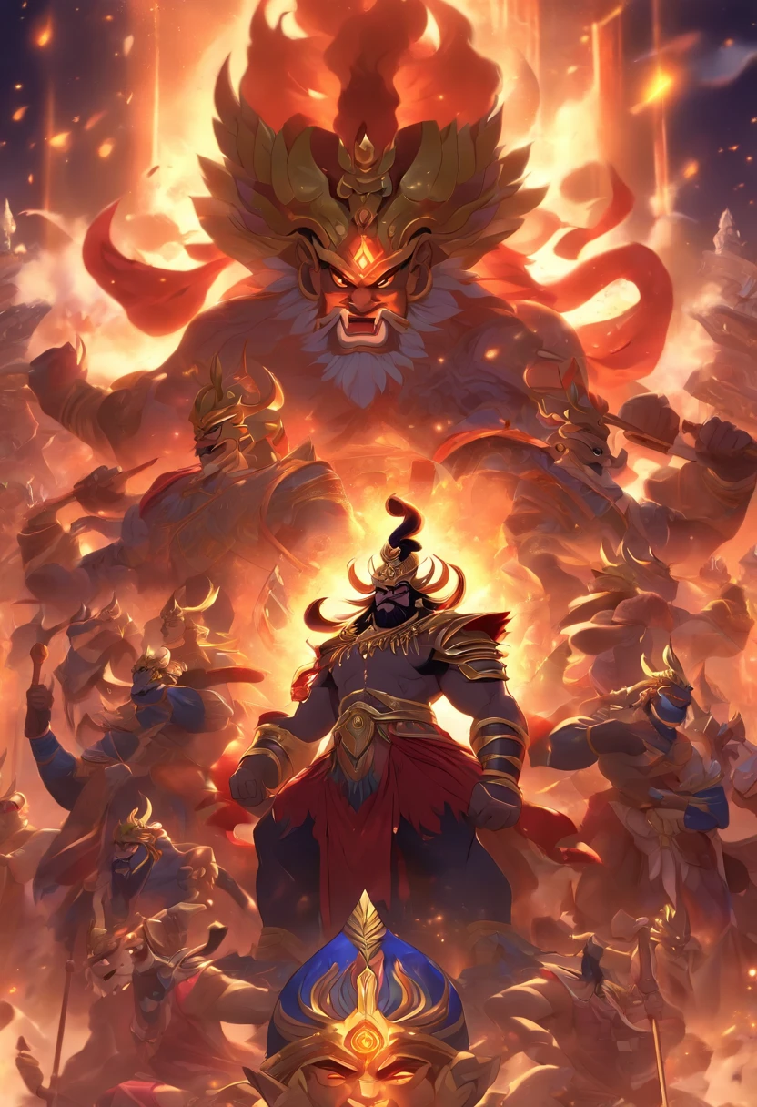 (((ANU))) best quality, ultra-high resolution, 4K detailed CG, masterpiece, generate an image of ravana from ramayana, siting on a royal throne, cinematic, detailed, dramatic lignings, aesthetic , centered on screen, full body,closeup face