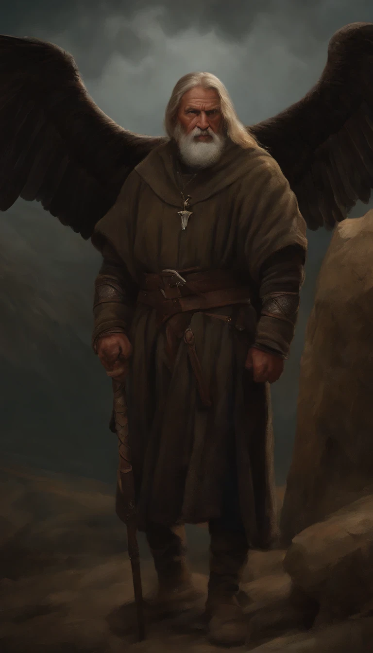 Style by Style - Crypt award-winning epic oil painting,An older male peasant from the Middle Ages is depicted, (Angry expression:1.2), sinister, Evil, (back lit lighting:1.3), Digital painting, concept-art, smooth, Sharp focus, Rule of thirds, Dark fantasy,Intricate details, Works of art by Alexi Bricklot, Medium shot, (Shallow depth of field:1.3)