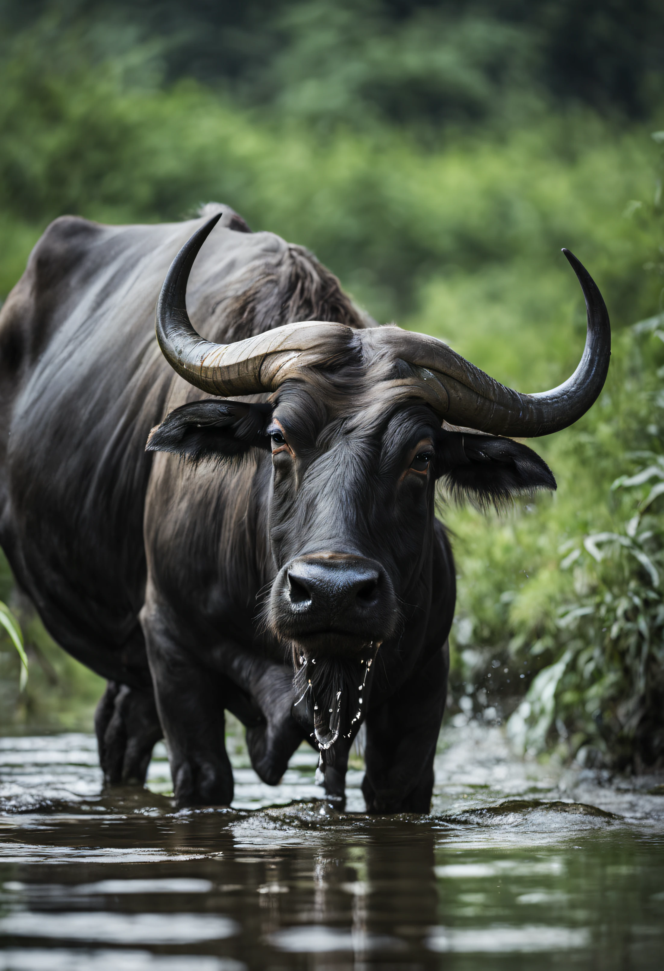 Wild water buffalo