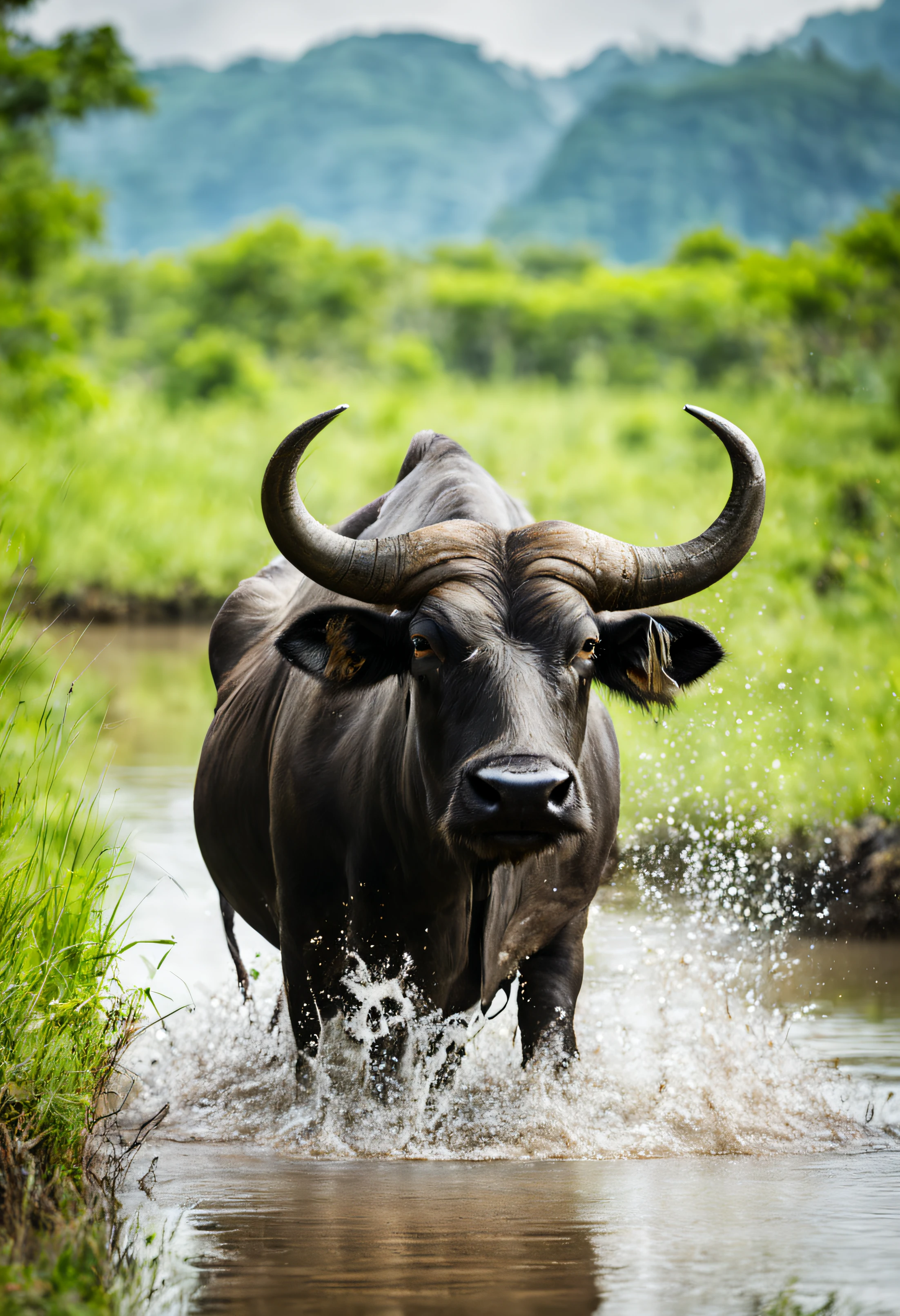 Wild water buffalo