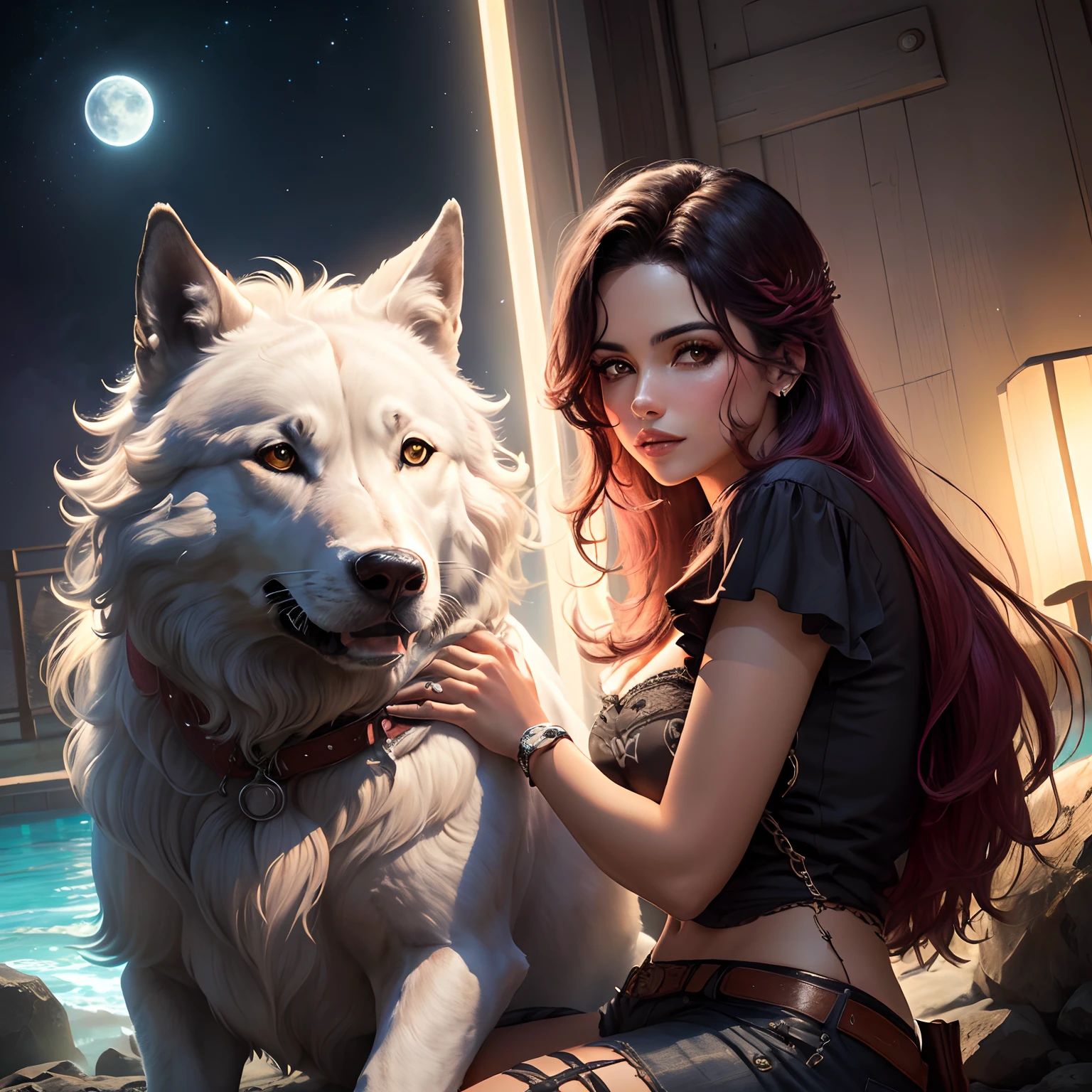 Lobo com a lua