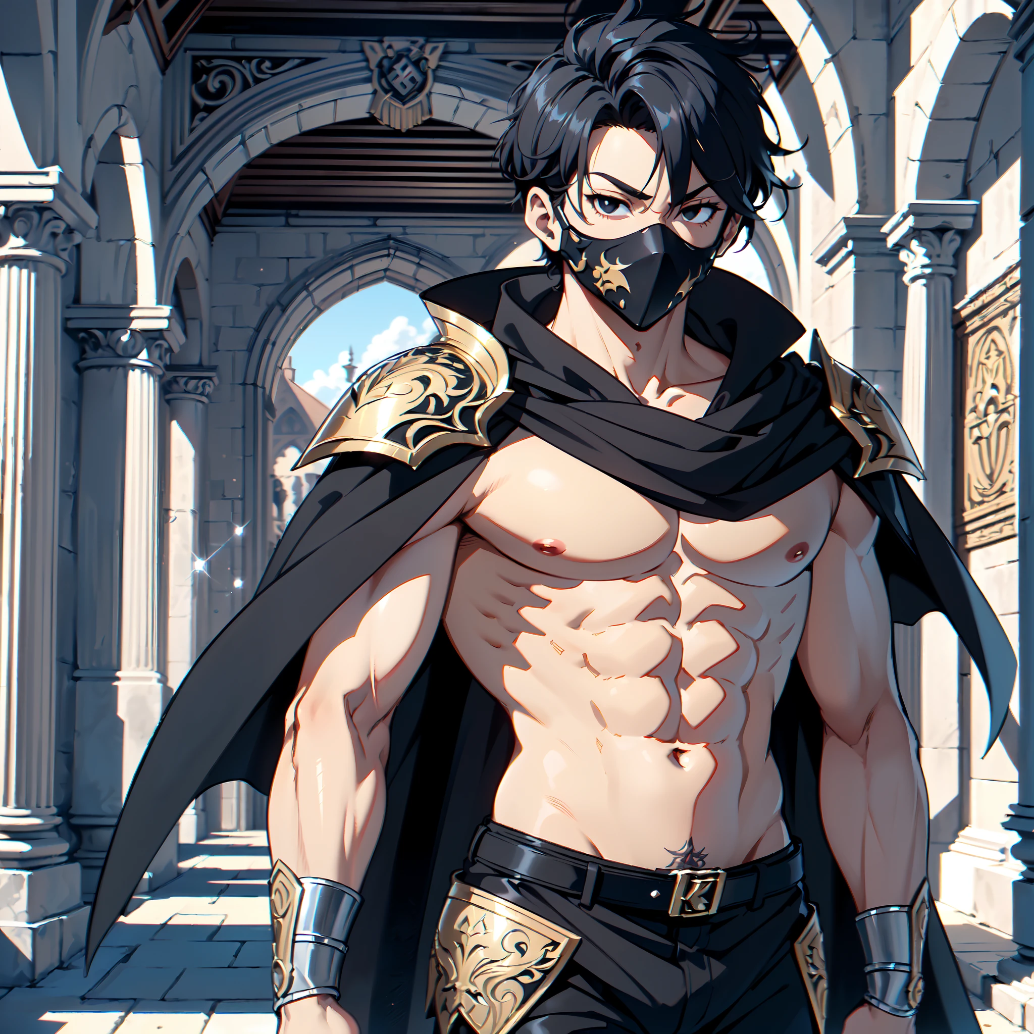 128K Ultra High Definition,
128K Ultra High Quality,
128K Ultra High Resolution,
Best Definition,
Best Quality,
Best Resolution,
Perfectly Detailed,
Perfectly Designed,
Extremely Detailed,
Extremely Designed,
Hyper Detailed,
Hyper Definition,
Hyper Quality,
Hyper Resolution,
Masterpiece,
(((Anime))),
Body Shot,
(((Boy))),
Handsome,
Muscular Body,
(((Black Short Hair))),
(((Black Eyes))),
(((Hyper Detailed & Perfectly Designed With Ultra High Quality Engravings & Jeweled Ninja Armor With Mask & Cape))),
(((Inside Of Medieval Royal Palace Background Scenery))),