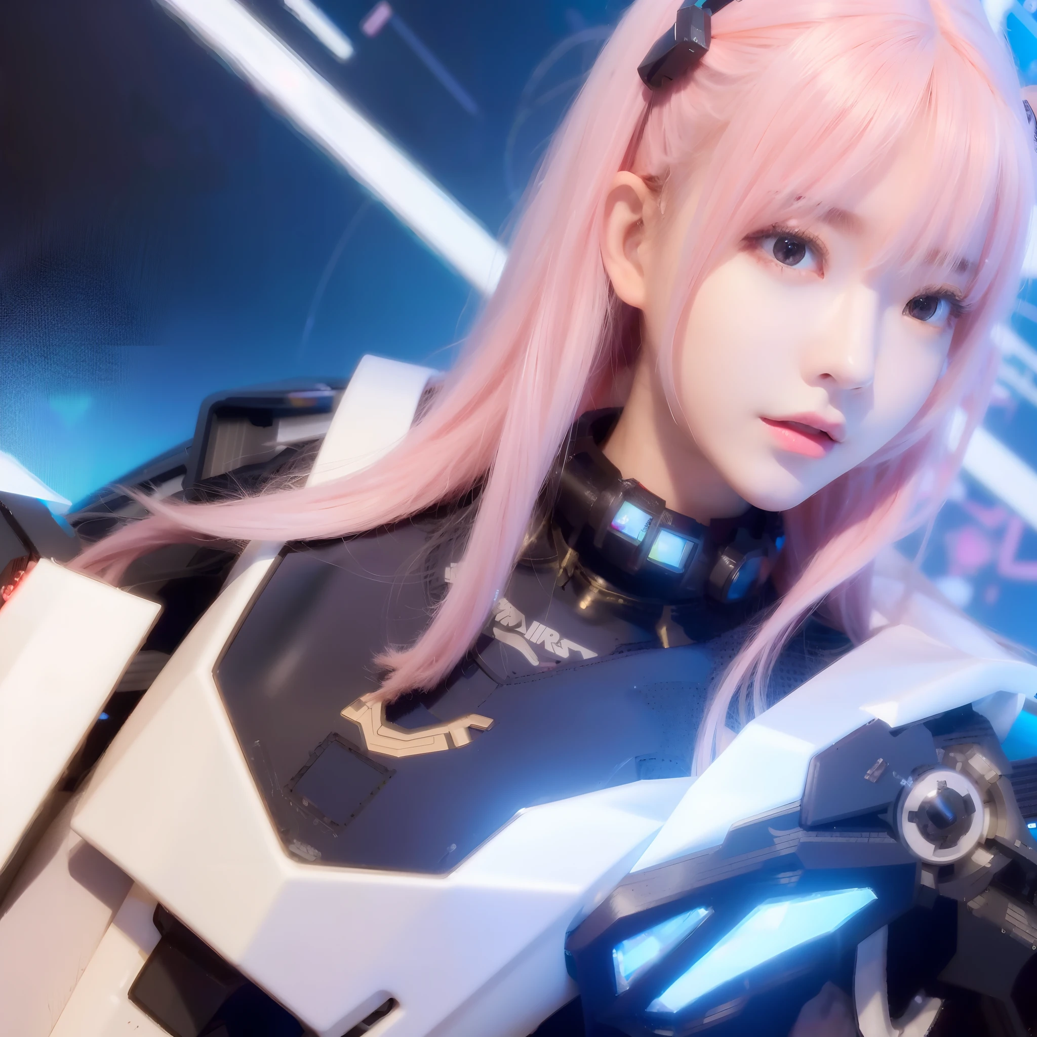 girl in mecha cyber armor, 8K Ultra Clear，Mechanized Valkyrie girl