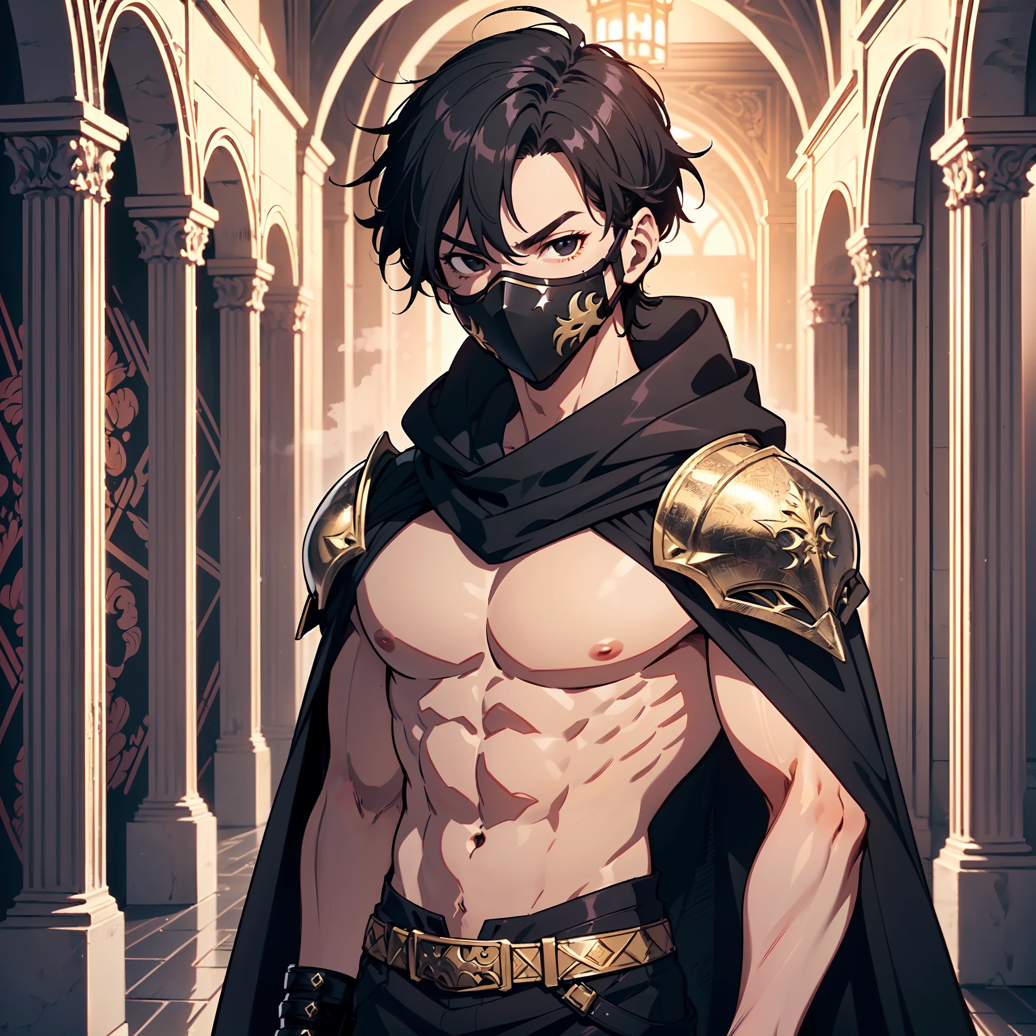 128K Ultra High Definition,
128K Ultra High Quality,
128K Ultra High Resolution,
Best Definition,
Best Quality,
Best Resolution,
Perfectly Detailed,
Perfectly Designed,
Extremely Detailed,
Extremely Designed,
Hyper Detailed,
Hyper Definition,
Hyper Quality,
Hyper Resolution,
Masterpiece,
(((Anime))),
Body Shot,
(((Boy))),
Handsome,
Muscular Body,
(((Black Short Hair))),
(((Black Eyes))),
(((Hyper Detailed & Perfectly Designed With Ultra High Quality Engravings & Jeweled Ninja Armor With Mask & Cape))),
(((Inside Of Medieval Royal Palace Background Scenery))),