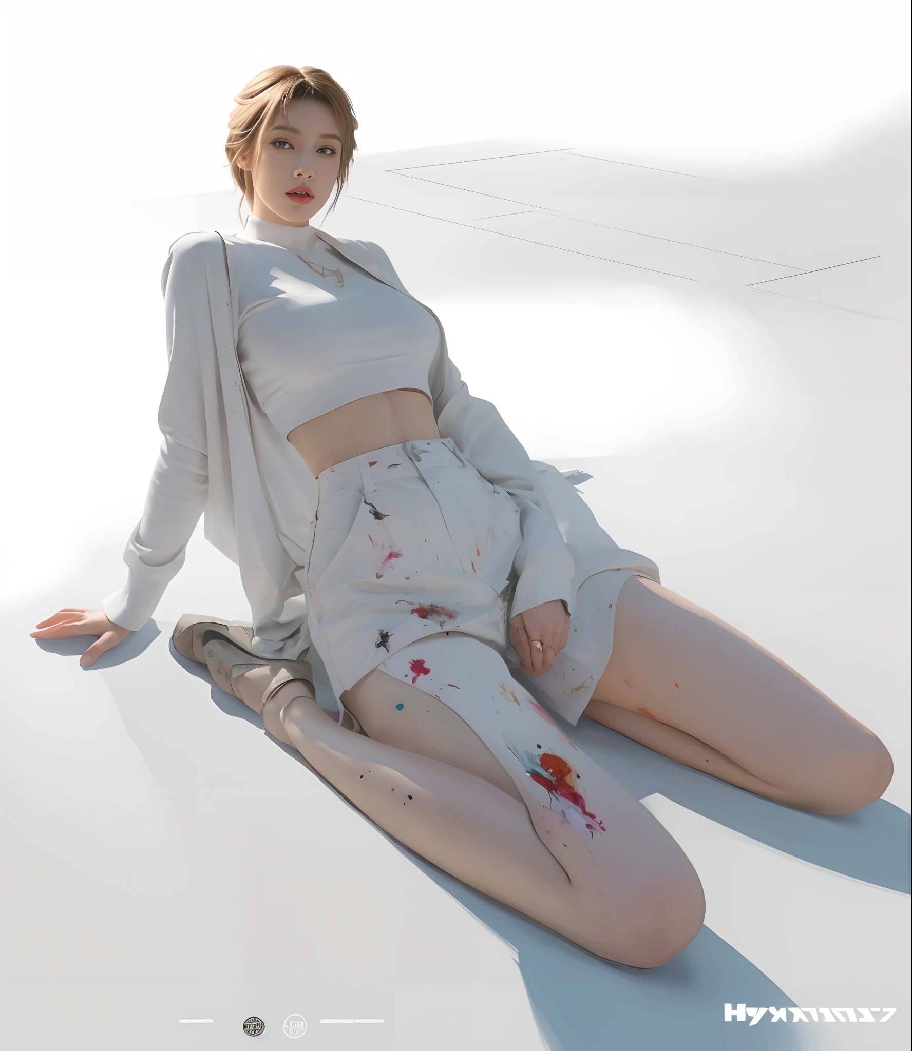 Draw a woman lying on the ground, (Masterpiece, Top quality, Best quality, offcial art, Beautiful and aesthetic:1.2), (1girll:1.4), extreme detailed details,(Joshua Middleton comic book cover art:1.1), (Action painting:1.2),(concretism:1.2),theater dance scene,(hypermaximalistic:1.5),Colorful,highest details,lineart behance hd, Perfect art, Full body character drawing, Clean art, full body drawing, Casual pose, top down drawing, extremely fine ink lineart,, realistic proportions sfw,