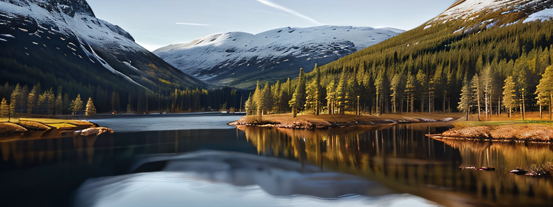 Create a captivating and simple image for Nordic Fiber Works' website homepage that reflects the company's essence and brand message. The image should evoke a sense of the Nordic region, with a focus on the natural beauty of the landscape and the craftsmanship behind the products. Include elements such as serene Nordic landscapes, traditional craftspeople at work, and the high-quality fibers used in the products. Ensure that the image is of the best quality and detail, with a resolution suitable for web use. Use natural lighting and colors to enhance the feeling of authenticity and the company's commitment to sustainability. Make it a masterpiece that tells the story of Nordic Fiber Works.