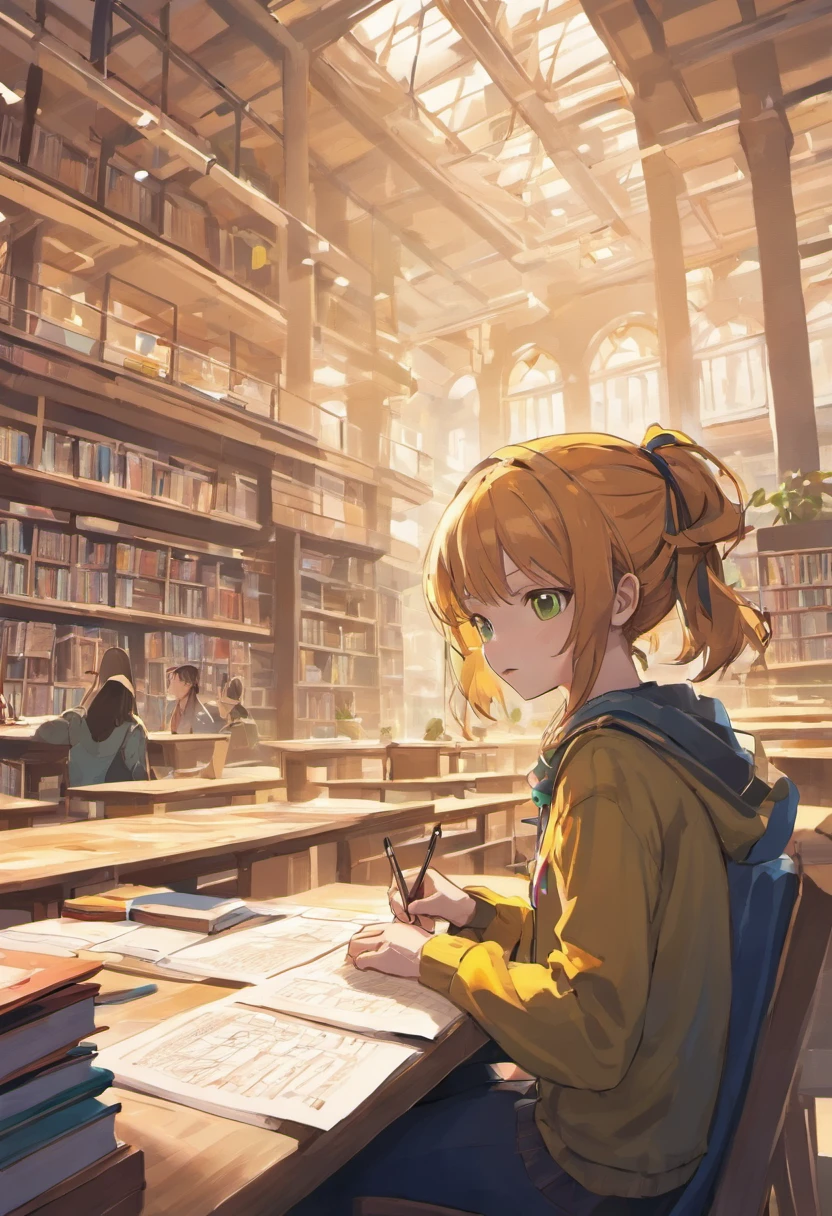 A student studying in a vibrant campus - university life, inspirational posters, cartoon artwork. (best quality, highres, realistic:1.2), ultra-detailed, vivid colors, studio lighting, bokeh, portraits, landscape, academically motivated, lively atmosphere, encouraging study environment, active student community, interactive class sessions, diverse cultural events, dynamic campus facilities, beautiful architectural designs, green open spaces, artistic graffiti, engaging extracurricular activities, bustling student cafes, lively student discussions, innovative technology integration, modern classroom setups, interactive digital learning platforms, passionate professors, academic excellence, supportive student services, collaborative study groups, inspiring academic achievements, busy library, art installations, book-filled shelves, educational posters, motivational quotes, intriguing research projects, passionate debates, cheerful and energetic student body, football matches, art competitions, bustling student union, creative workshops, exciting campus events, engaging study abroad programs, breathtaking city views from the campus.