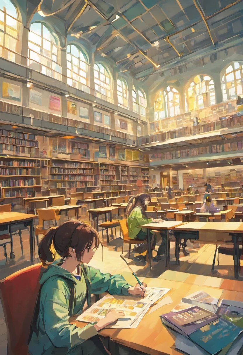 A student studying in a vibrant campus - university life, inspirational posters, cartoon artwork. (best quality, highres, realistic:1.2), ultra-detailed, vivid colors, studio lighting, bokeh, portraits, landscape, academically motivated, lively atmosphere, encouraging study environment, active student community, interactive class sessions, diverse cultural events, dynamic campus facilities, beautiful architectural designs, green open spaces, artistic graffiti, engaging extracurricular activities, bustling student cafes, lively student discussions, innovative technology integration, modern classroom setups, interactive digital learning platforms, passionate professors, academic excellence, supportive student services, collaborative study groups, inspiring academic achievements, busy library, art installations, book-filled shelves, educational posters, motivational quotes, intriguing research projects, passionate debates, cheerful and energetic student body, football matches, art competitions, bustling student union, creative workshops, exciting campus events, engaging study abroad programs, breathtaking city views from the campus.