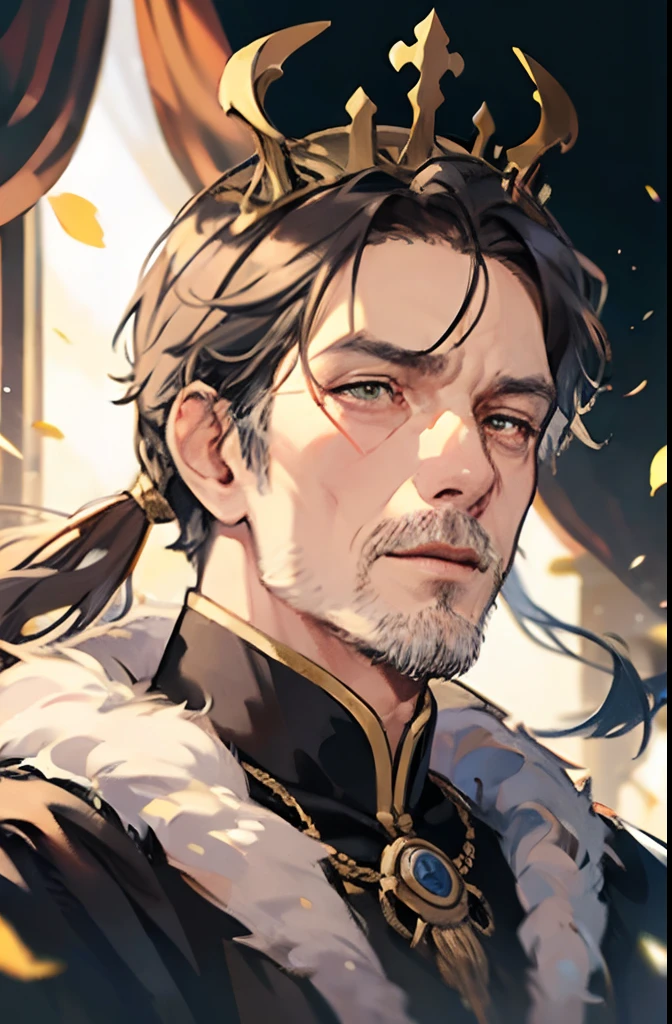 1man, old man, elderly, old king, royalty, solemn, crown