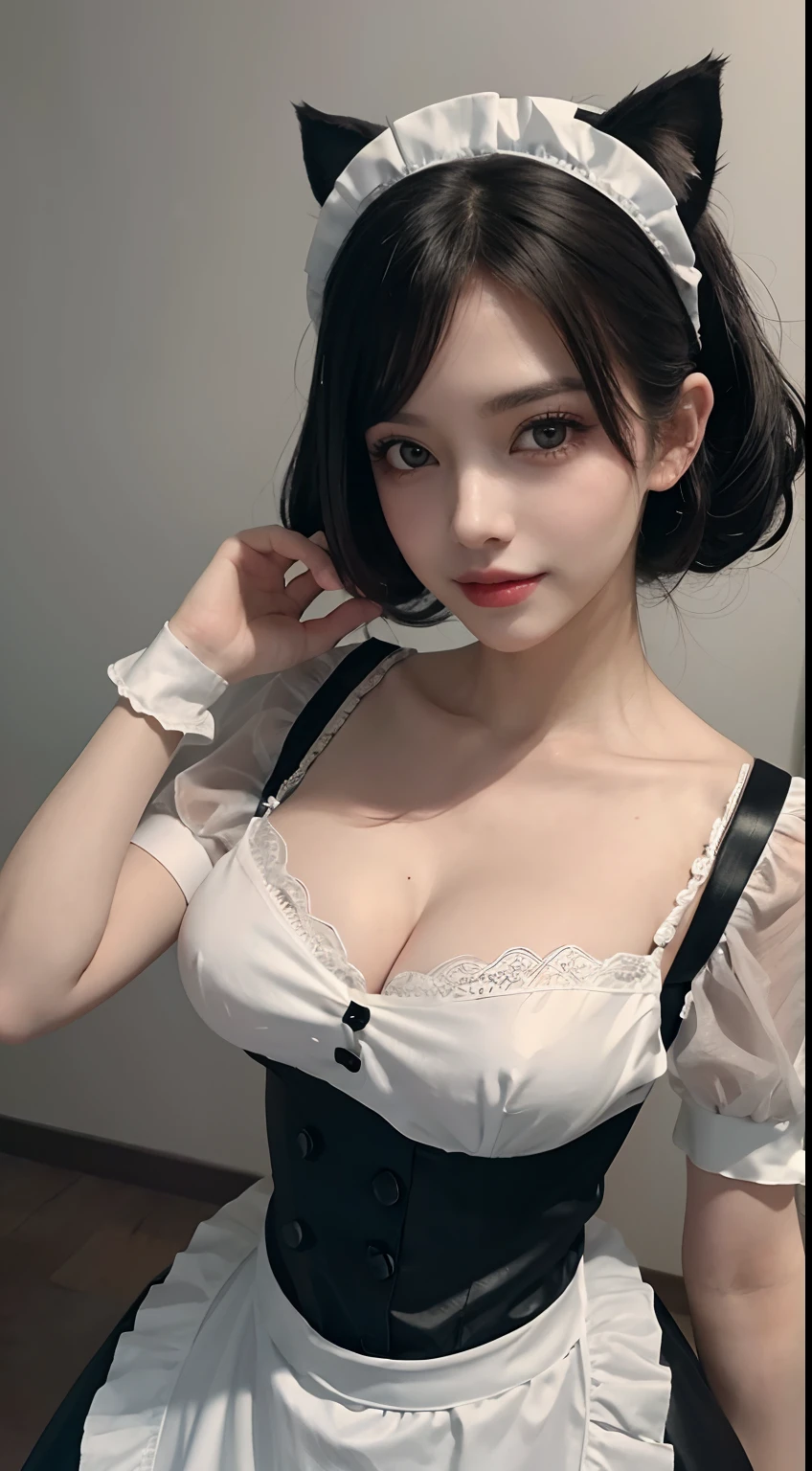 8K, RAW photos, Best quality, Masterpiece: 1.2),(best qualtiy,8K, Yes,32K,masterpiece,hyper HD:1.2) , 20 years old, arafed woman in a maid outfit posing for a picture, gorgeous maid, maid outfit, maid dress, anime girl in a maid costume, wearing maid uniform, french maid, maid costume, ulzzang, maid, belle delphine, sakimichan, cosplay of a catboy! maid! dress, fairycore, , lolityle