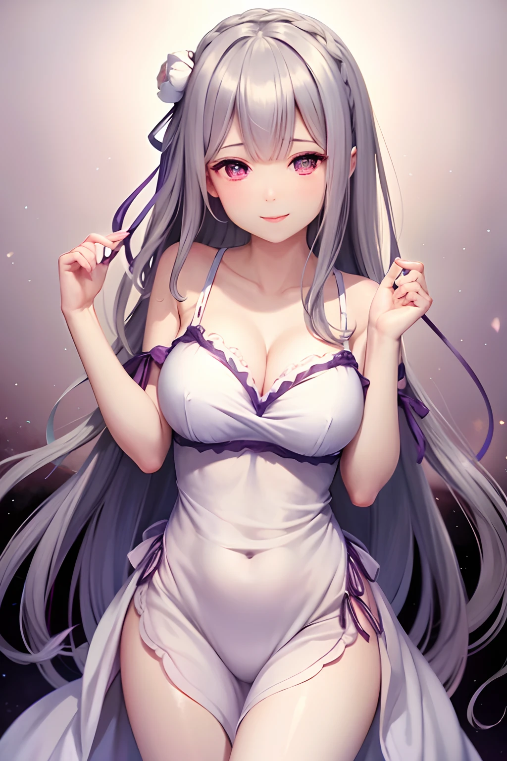 aimiliya, nightgown,cleavage, medium breasts,light smile,best quality