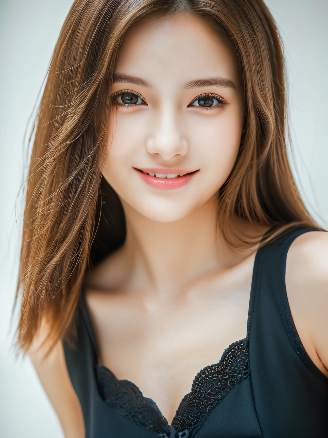 1 girl,full body,18-year-old,1/2 cup bra,light smile,simple background,
master piece,8k,(master piece,ultra high resolution:1.5),(master piece,photorealistic:1.5),(master piece,best quality,ultra detailed:1.5) master piece,detailed eyes,master piece,detailed face,