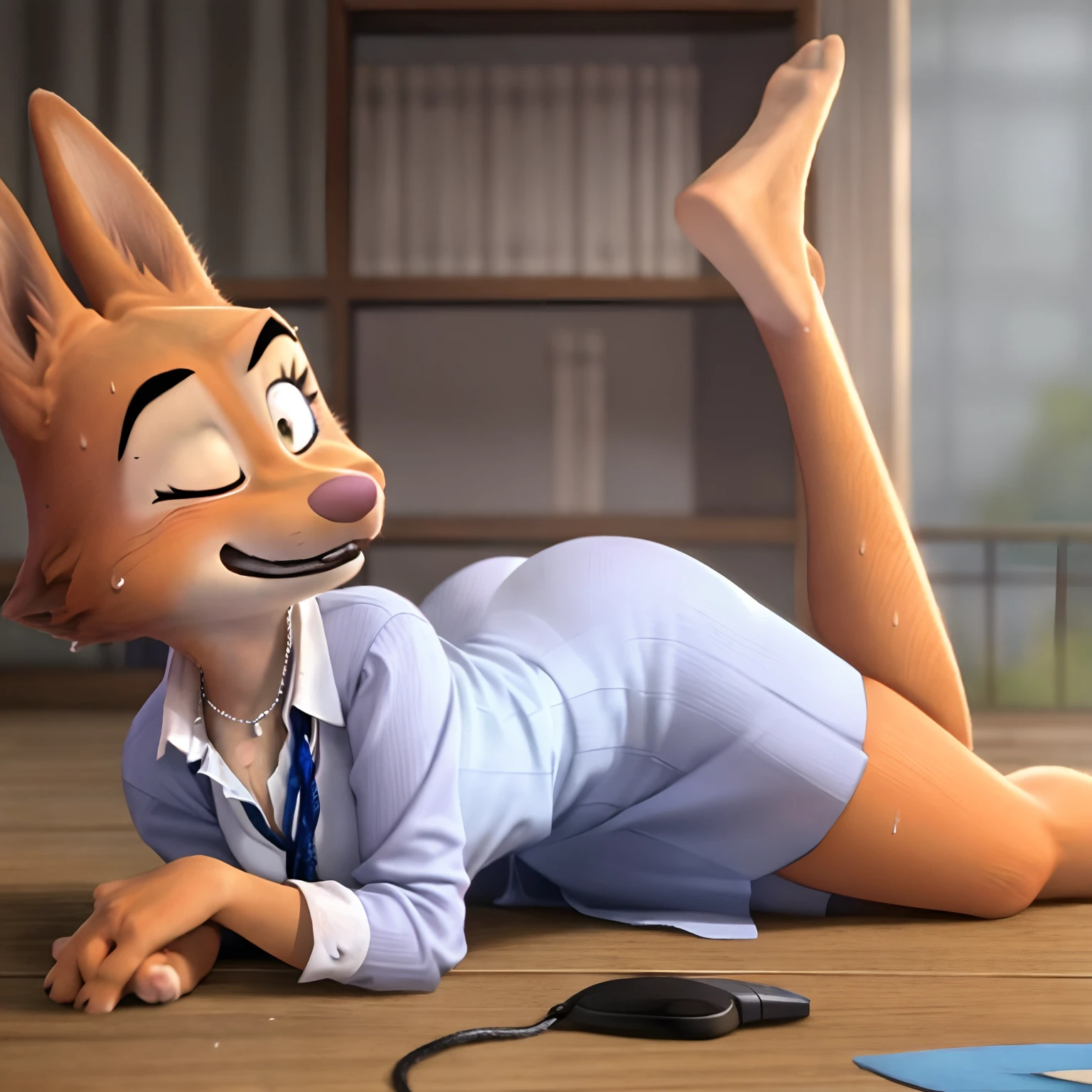Diane foxington, sweating, secretary, pixar, smelly, stinky