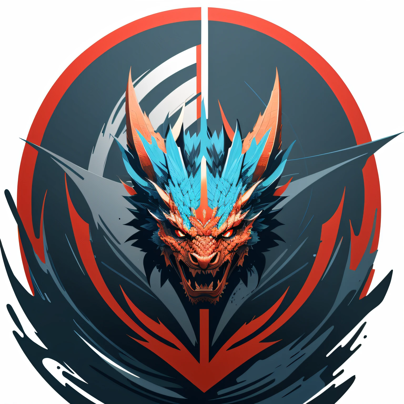 1龙(shield emblem:1.5)(Red Dragon and Blue Dragon:1.5)(hyper qualit,Unbeatable masterpiece:1.4)(hentail realism:1.2),(Realistis:1.2)(absurderes:1.2)style of anime,overwhelmingly pixel perfect,the detail,Hyper-detailing,number art,Flat vector art,white backgrounid,There is no text