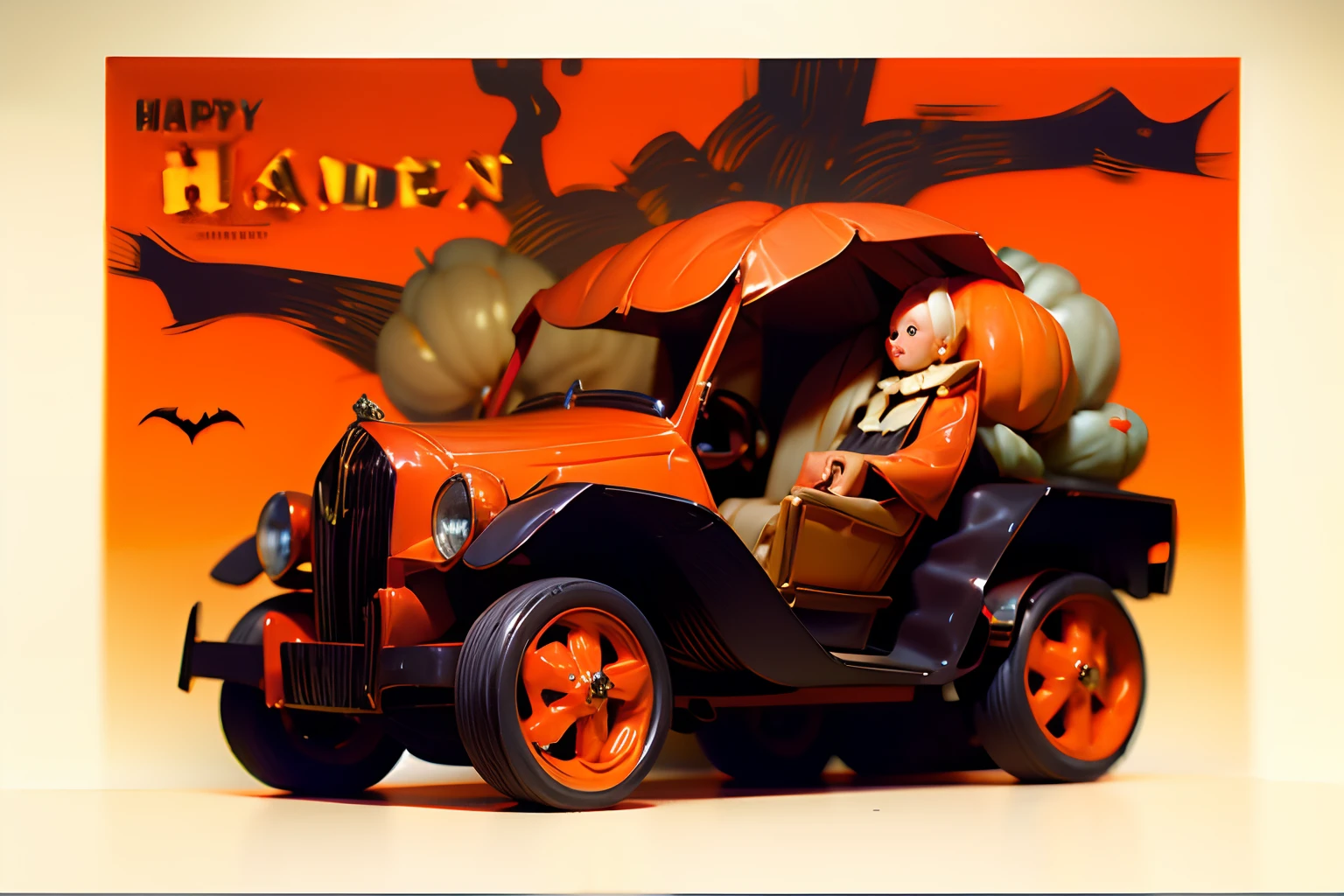 pumpkin carriage, Halloween --auto