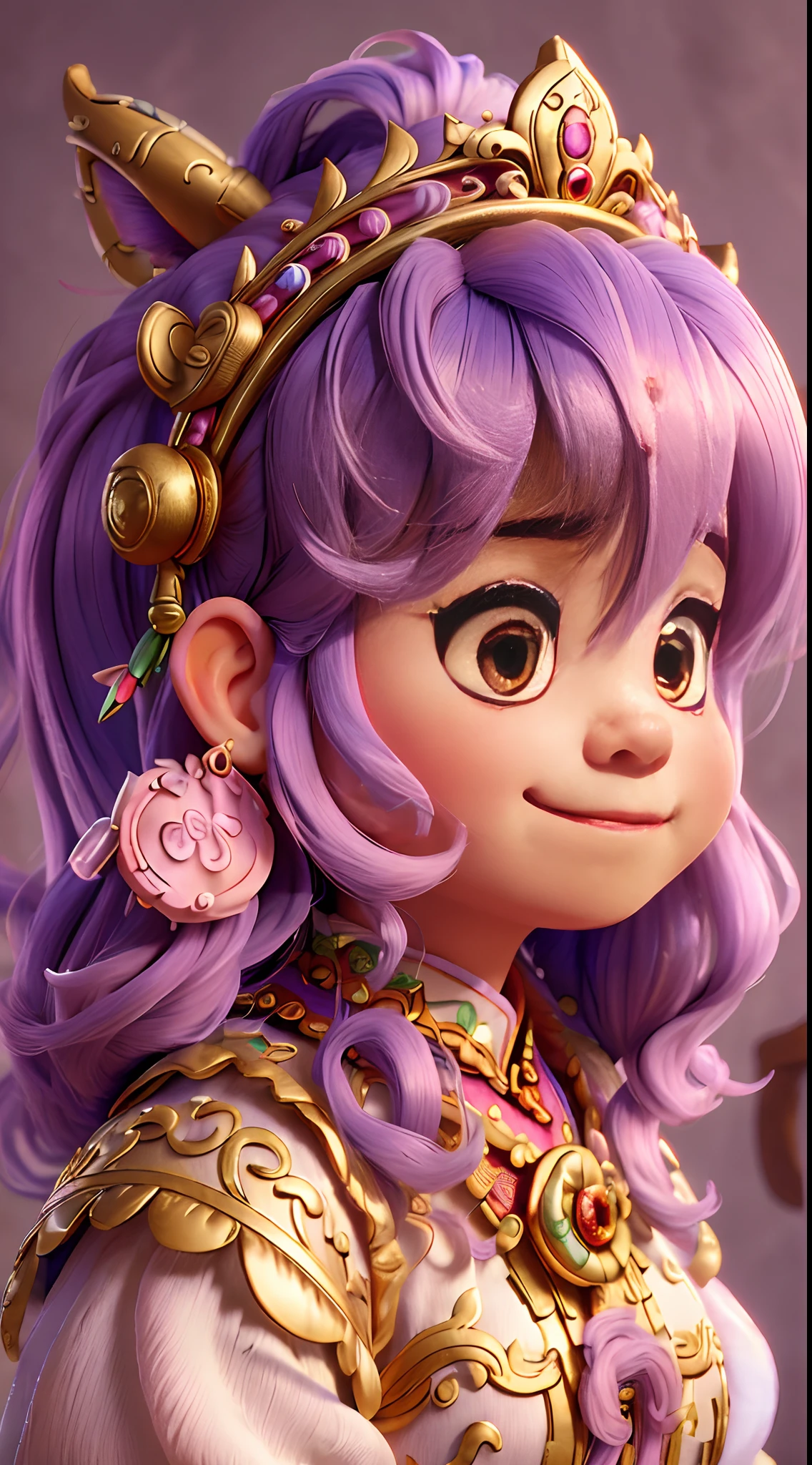 A pony dressed in elaborate and ornate traditional Chinese costumes，Delicate and fluffy hair，The expression is cute，Ultra-detailed details，Local close-up，ultra HD picture quality，blur backgroun