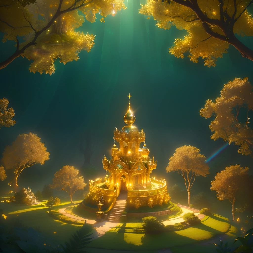 A pile of gold and treasure on the top of Ant Hill, With magic lamp, jewelry, Fantastic forest atmosphere.
(Best quality,4K,8K,A high resolution,Masterpiece:1.2),Ultra-detailed,(Realistic,Photorealistic,photo-realistic:1.37),illustration,Sparkling gold and treasures,an enchanted forest,Surreal lighting,Vivid colors,lamp lights,jewelry,Glowing gemstones,Lush greenery,Enigmatic Atmosphere,Shining treasure,Sparkling gold,ancient artifacts,shadows and highlights,Secret hideouts,Rich textures,subtle mist,Whimsical scenes,Enchanting atmosphere,Engaging details,Fantastic environment,Exquisite craftsmanship,Lively leaves,Splendid wealth,A gem-encrusted spectacle,Shimmering Forest,Precious metals and precious stones,mesmerizing charm,golden hues,A rainbow-colored glow,Hidden mysteries,Treasure Trove,magical aura,serenequietude,magnificiant landscape,Field of magic.