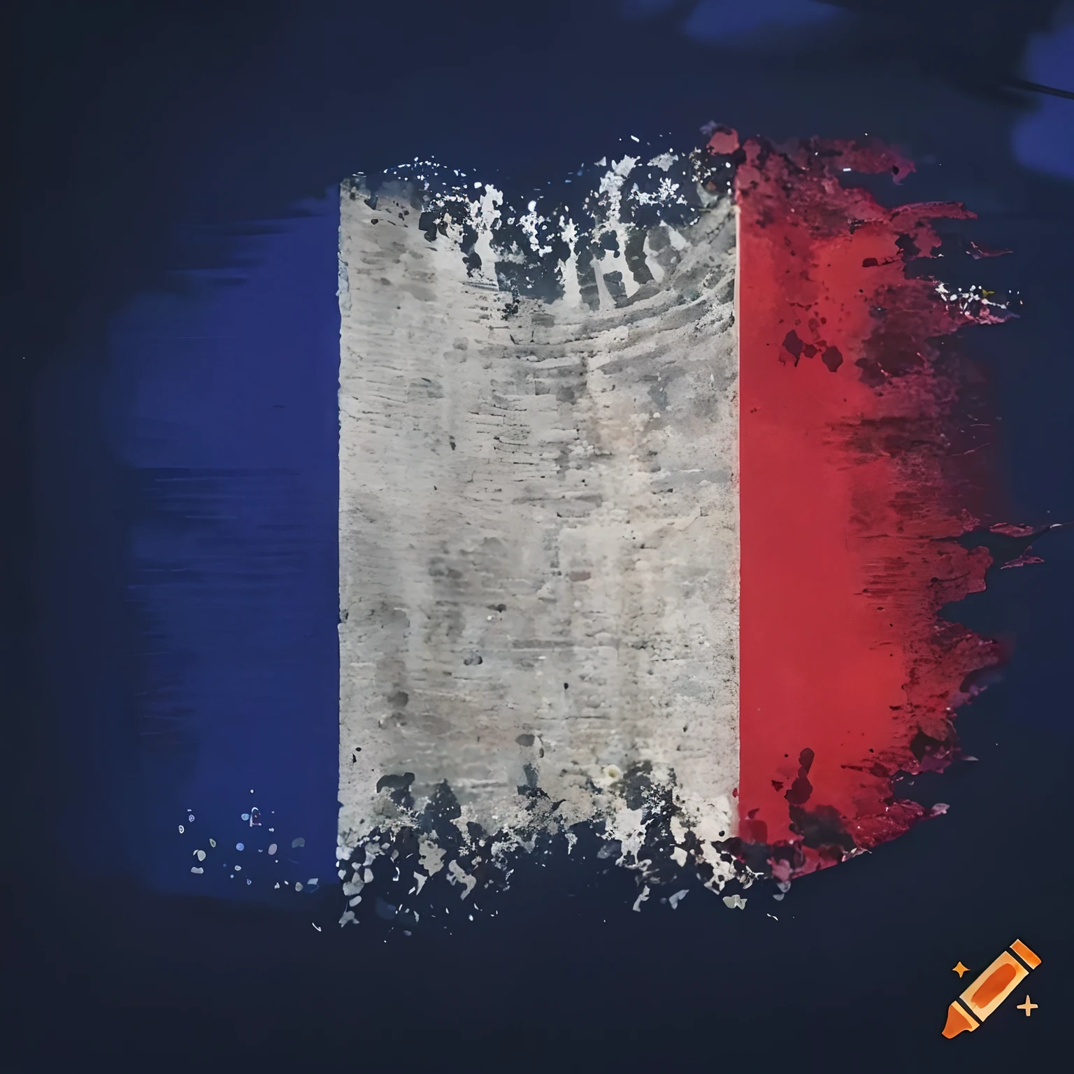 a close up of a french flag painted on a black background, french flag, french, french revolution, france, illustration, deak ferrand, french special ops, illustration!, normandy, futuristic france, french resistance, tricolor background, french features, traveling in france, an illustration, by Raphaël Collin, pieces of a ripped flag!!!, vexillology