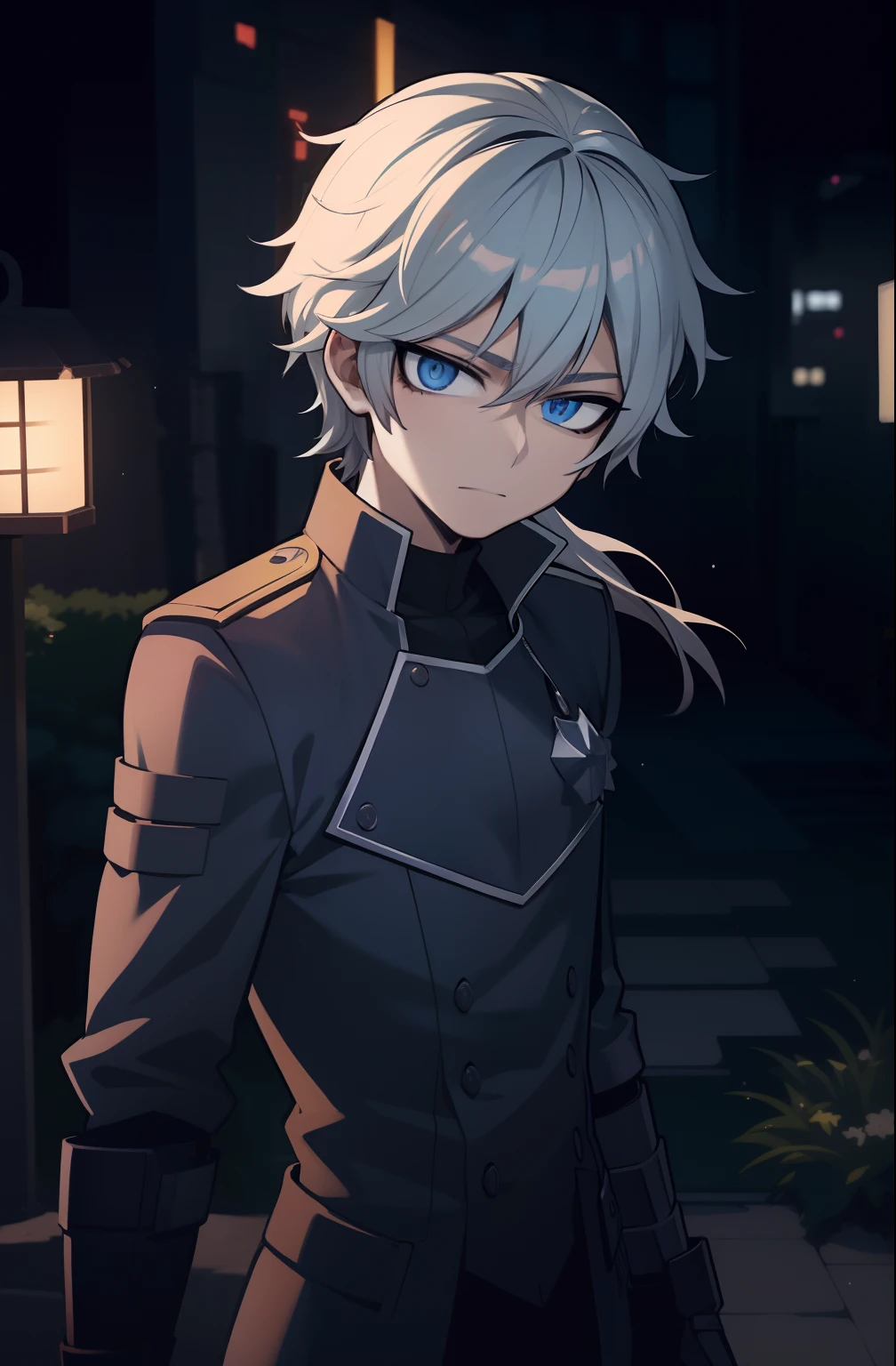 Anime - imagem de estilo de um homem com cabelos brancos e olhos azuis, cara de anime alto com olhos azuis, cara bonito na arte demon slayer, jovem homem de anime, personagem de anime masculino, 2 d estilo anime, Nagito Komaeda, Digital anime illustration, fanart requintada altamente detalhada, hero 2 d fanart artsation, anime, anime moe artstyle, estilo anime masculino