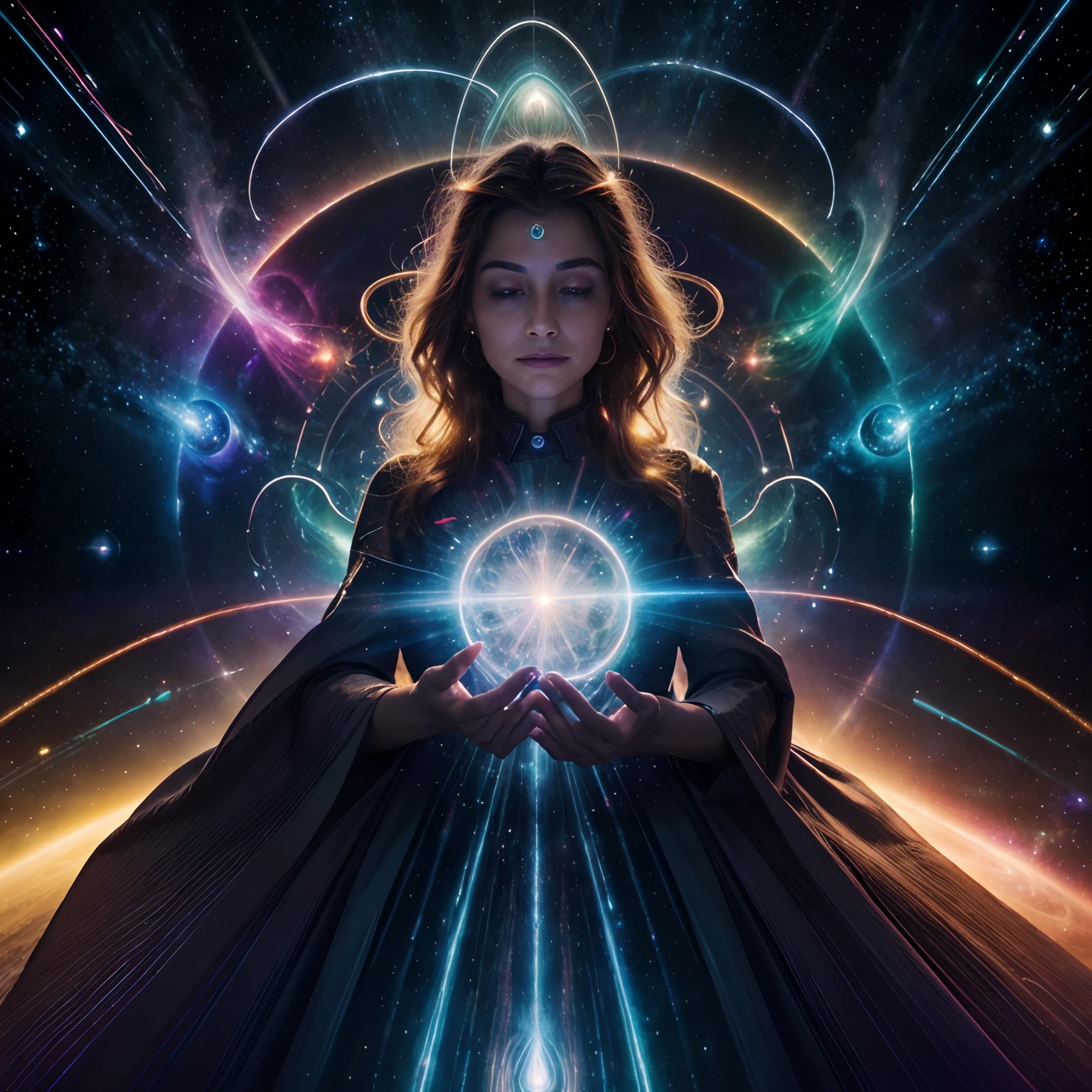 (a powerful, energizing wave of energy from outer space),beautiful vibrant colors,ultra-detailed rendering,highres,professionally executed cosmic art,cosmic energy,glowing orbs of light,celestial bodies,interstellar radiance,intergalactic journey,vivid nebulas and galaxies,cosmic explosions and cosmic dust,ethereal atmosphere,mesmerizing celestial landscapes,surreal cosmic scene,divine and awe-inspiring cosmic spectacle,luminous cosmic particles,cosmic vibrations and frequencies,majestic cosmic waves,luminous trails of energy traversing the universe,evocative galactic artwork,spectral cosmic rays,celestial harmony,illuminated celestial beings,cosmic consciousness.