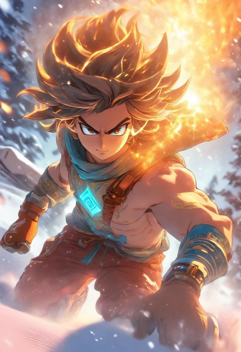 (((cian))) Snowboarding is slipping,Best Quality, Ultra-high resolution, 4K Detail CG, masutepiece,Shiva god,loimu, ,Shiva's clothes,Shiva mythology, ((Shiva's Flame God)) Image of Shiva,aesthetics