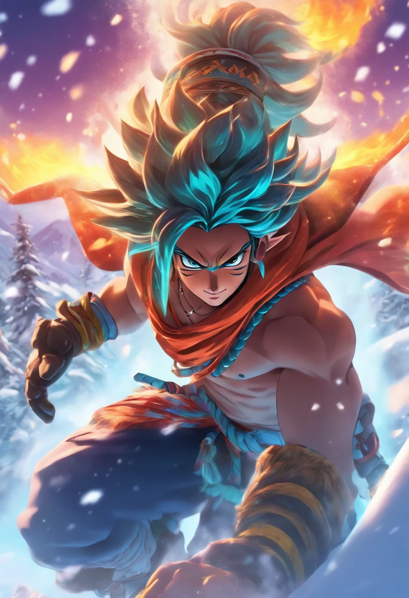 (((cian))) Snowboarding is slipping,Best Quality, Ultra-high resolution, 4K Detail CG, masutepiece,Lord Shiva,loimu, ,,Shiva mythology, ((Shiva's Flame God)) Image of Shiva,aesthetics