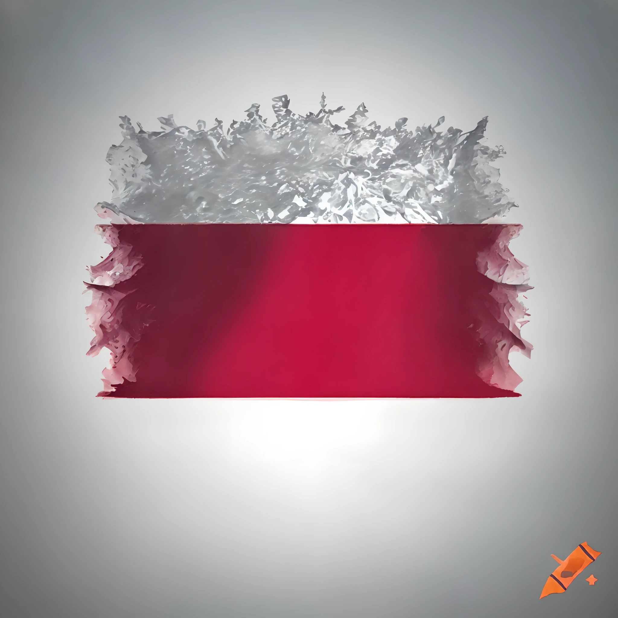 a close up of a red ribbon with a silver design on it, poland flag, poland, by Konrad Krzyżanowski, by Anna Füssli, artistic illustration, trash polka, red white background, pieces of a ripped flag!!!, by Tadeusz Pruszkówski, red banners, by Jan Konůpek